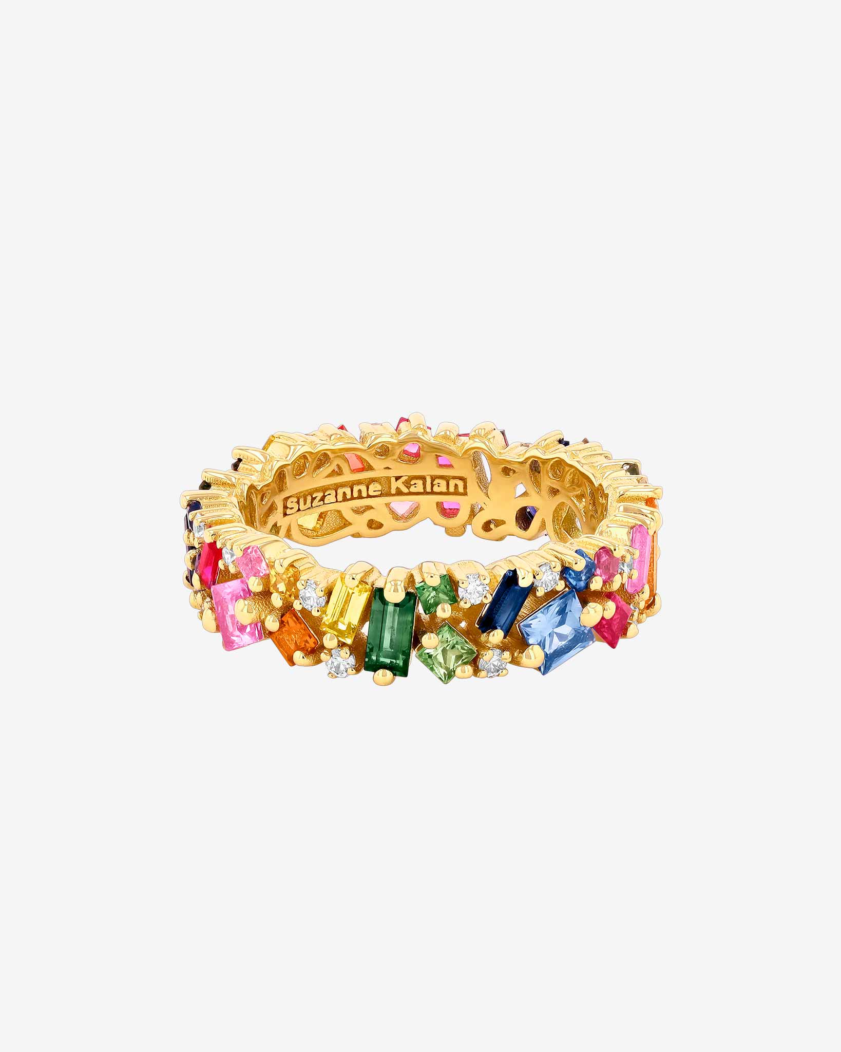 Suzanne Kalan La Fantaisie Rainbow Sapphire Eternity Band in 18k yellow gold