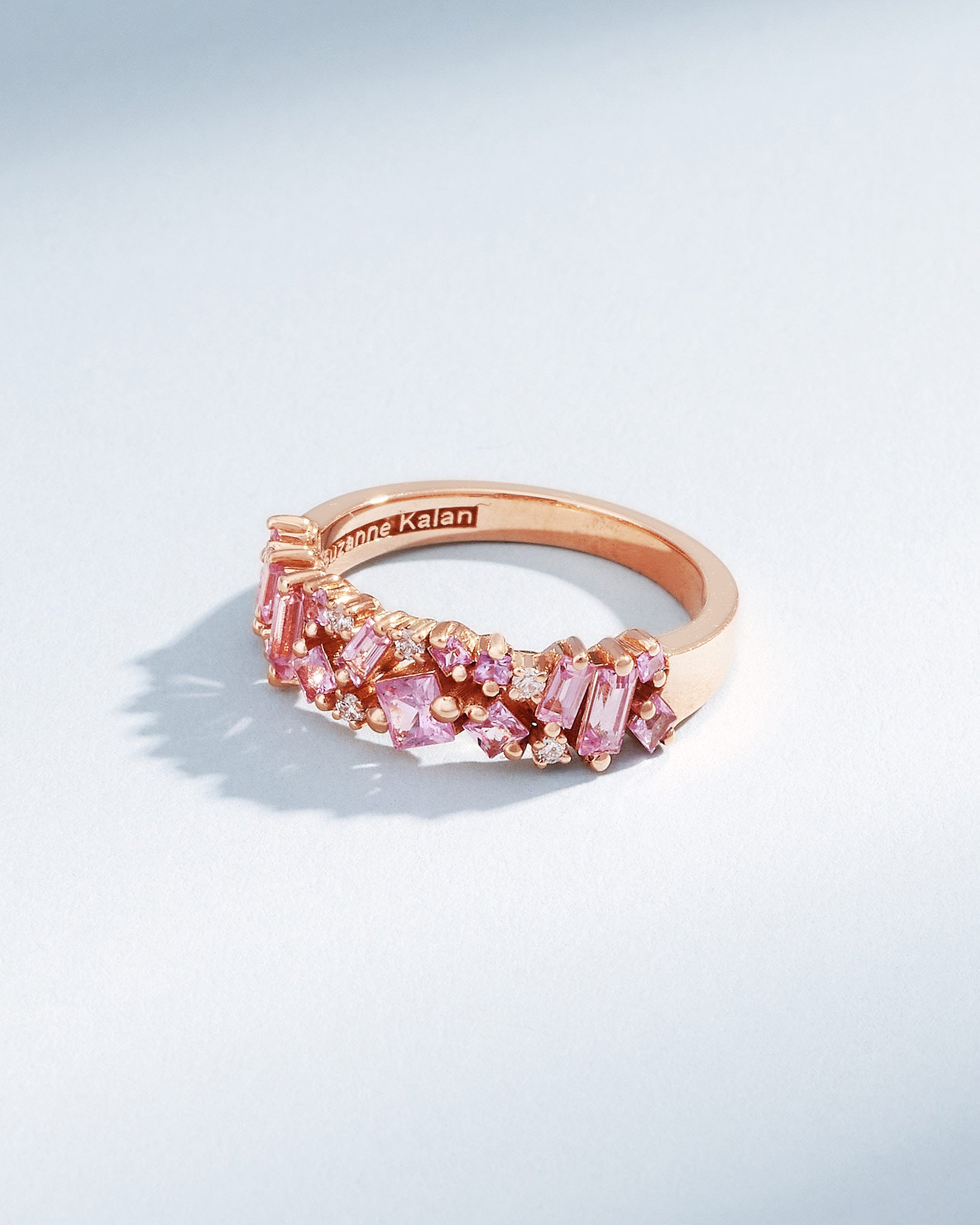 Suzanne Kalan La Fantaisie Pink Sapphire Half Band in 18k rose gold