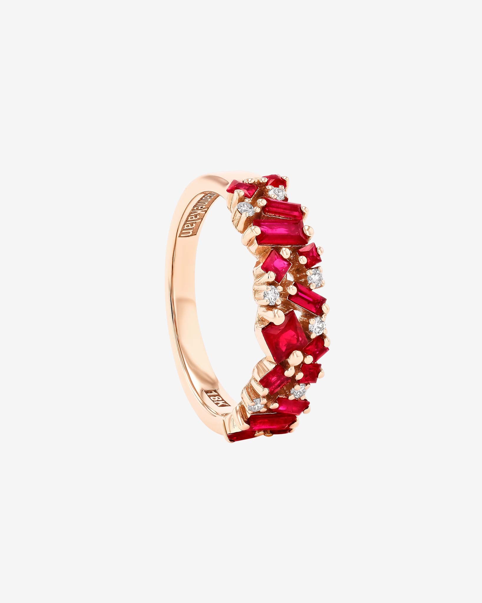Suzanne Kalan La Fantaisie Ruby Half Band in 18k rose gold
