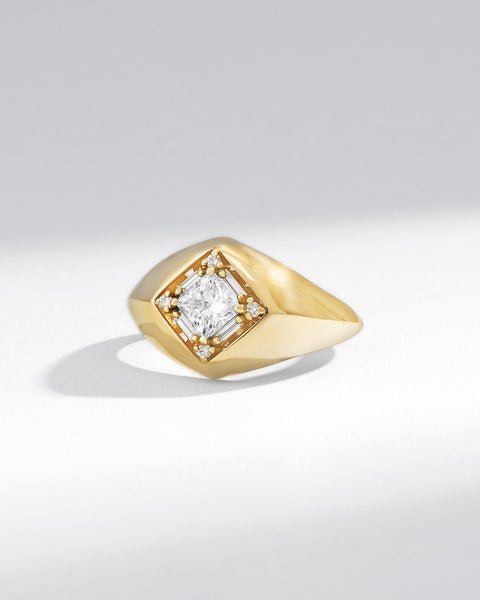 ◆NEW◆Biella Vintage◆ DIAMOND SIGNET リング Princess Diamond Signet Ring | SUZANNE KALAN®