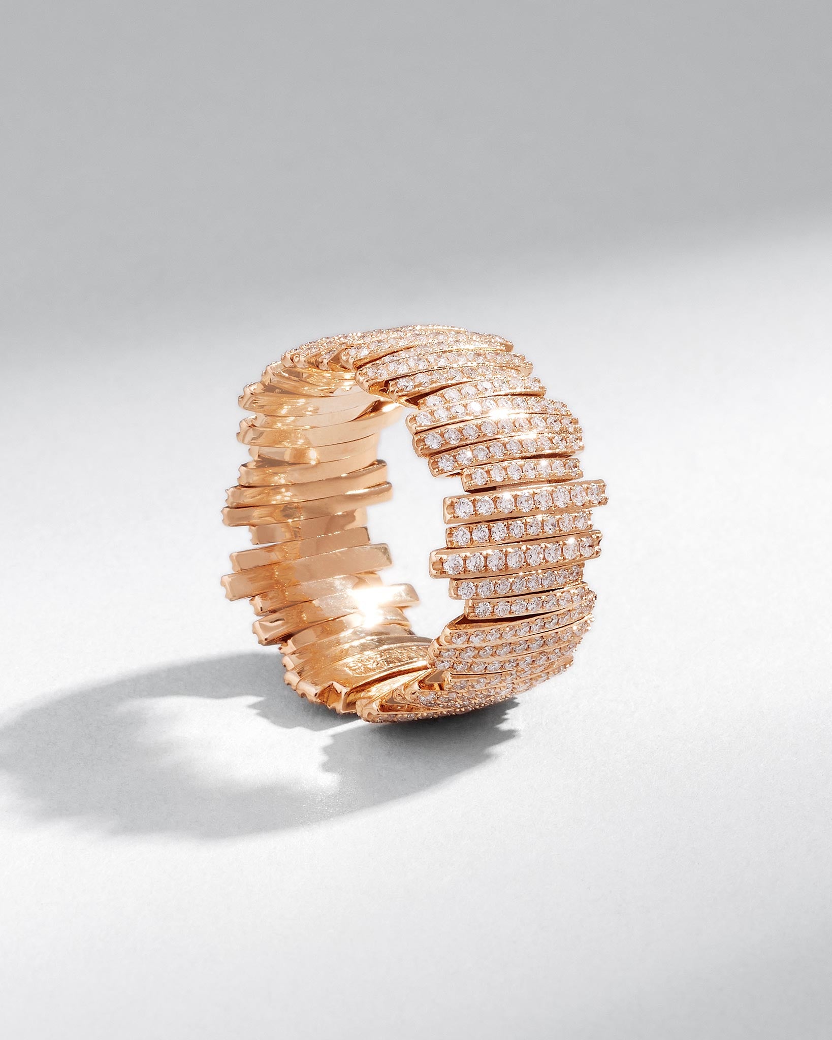 Suzanne Kalan Classic Gold Full Pave Milli Band in 18k rose gold