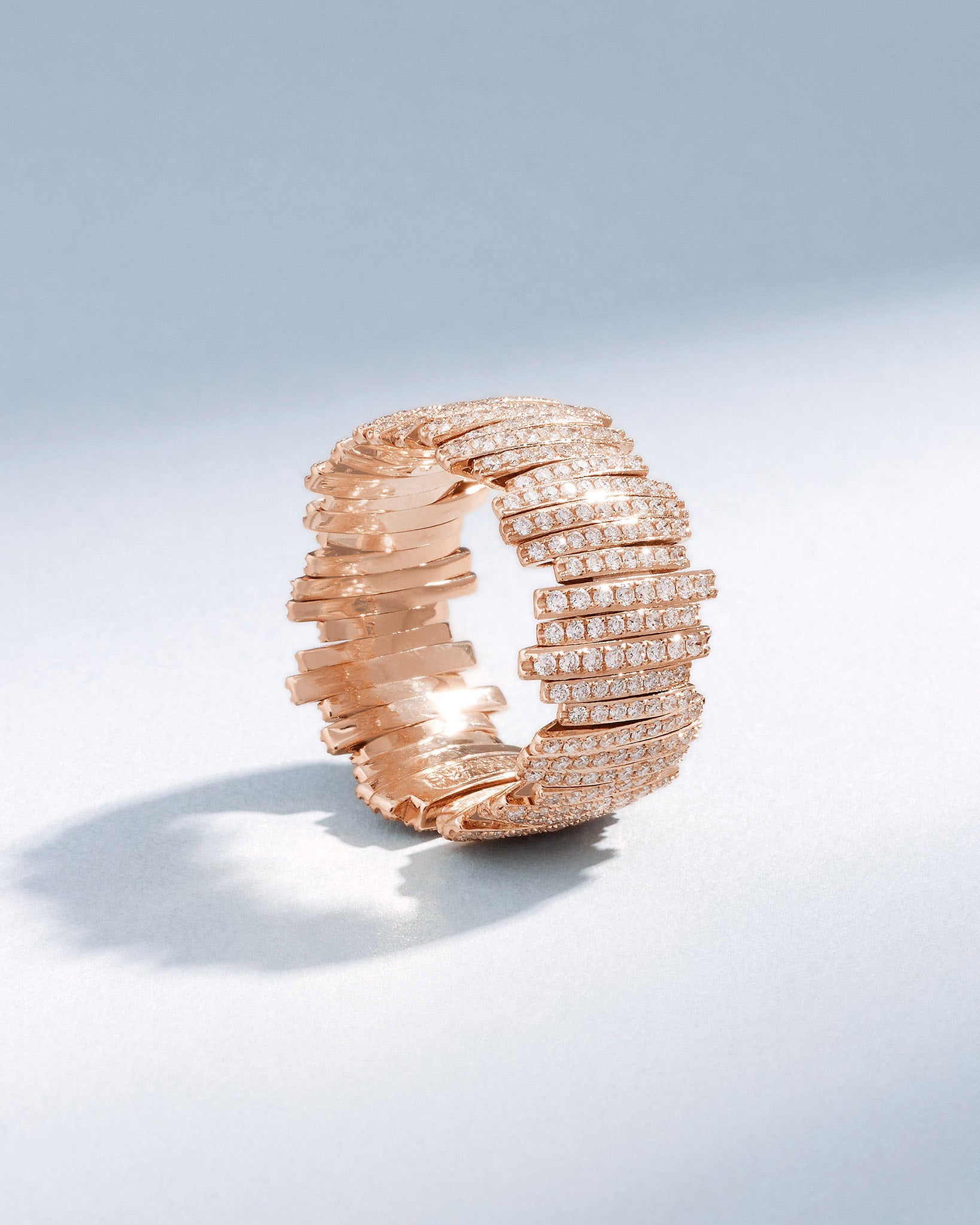 Suzanne Kalan Classic Gold Full Pave Milli Band in 18k rose gold