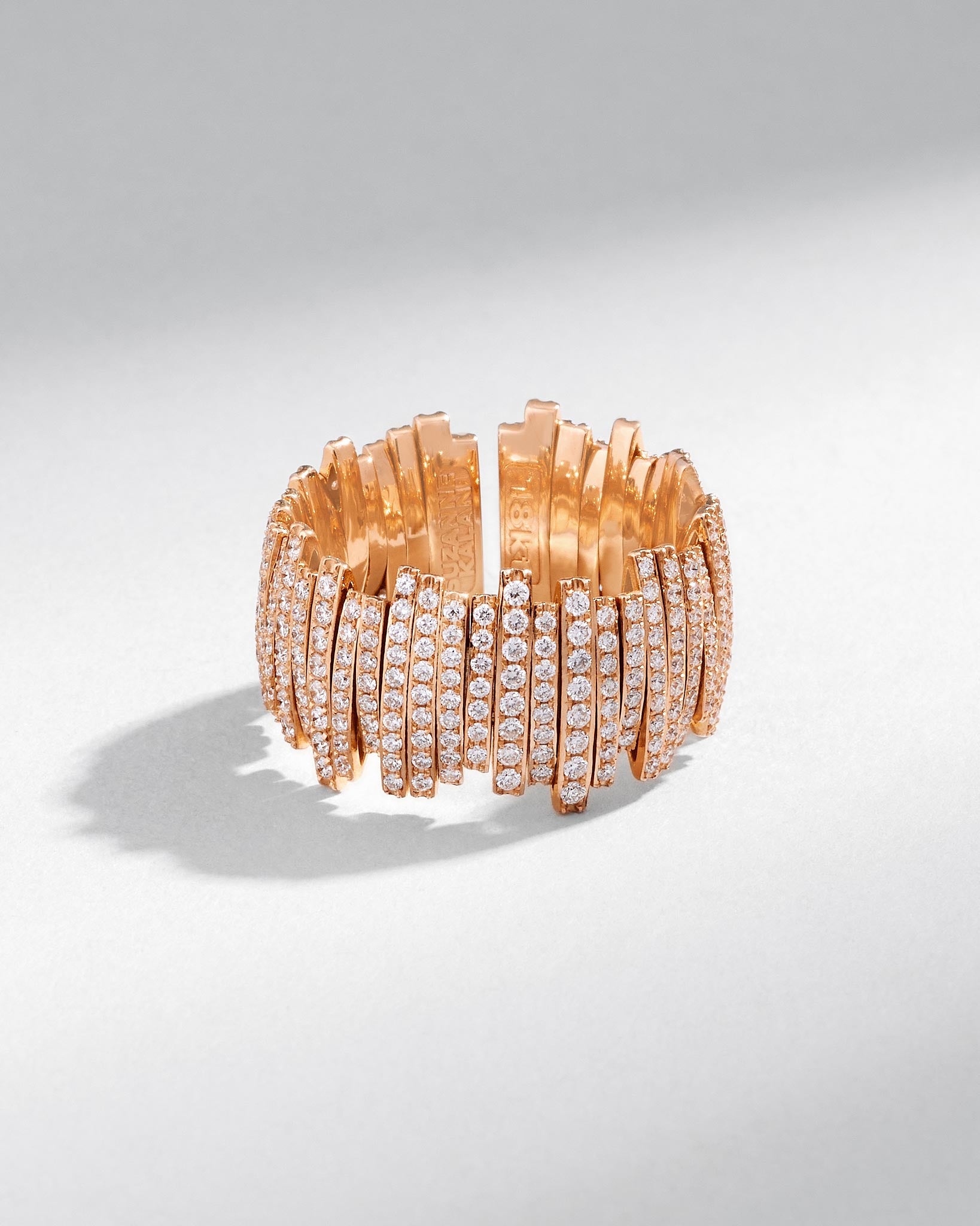 Suzanne Kalan Classic Gold Full Pave Milli Band in 18k rose gold