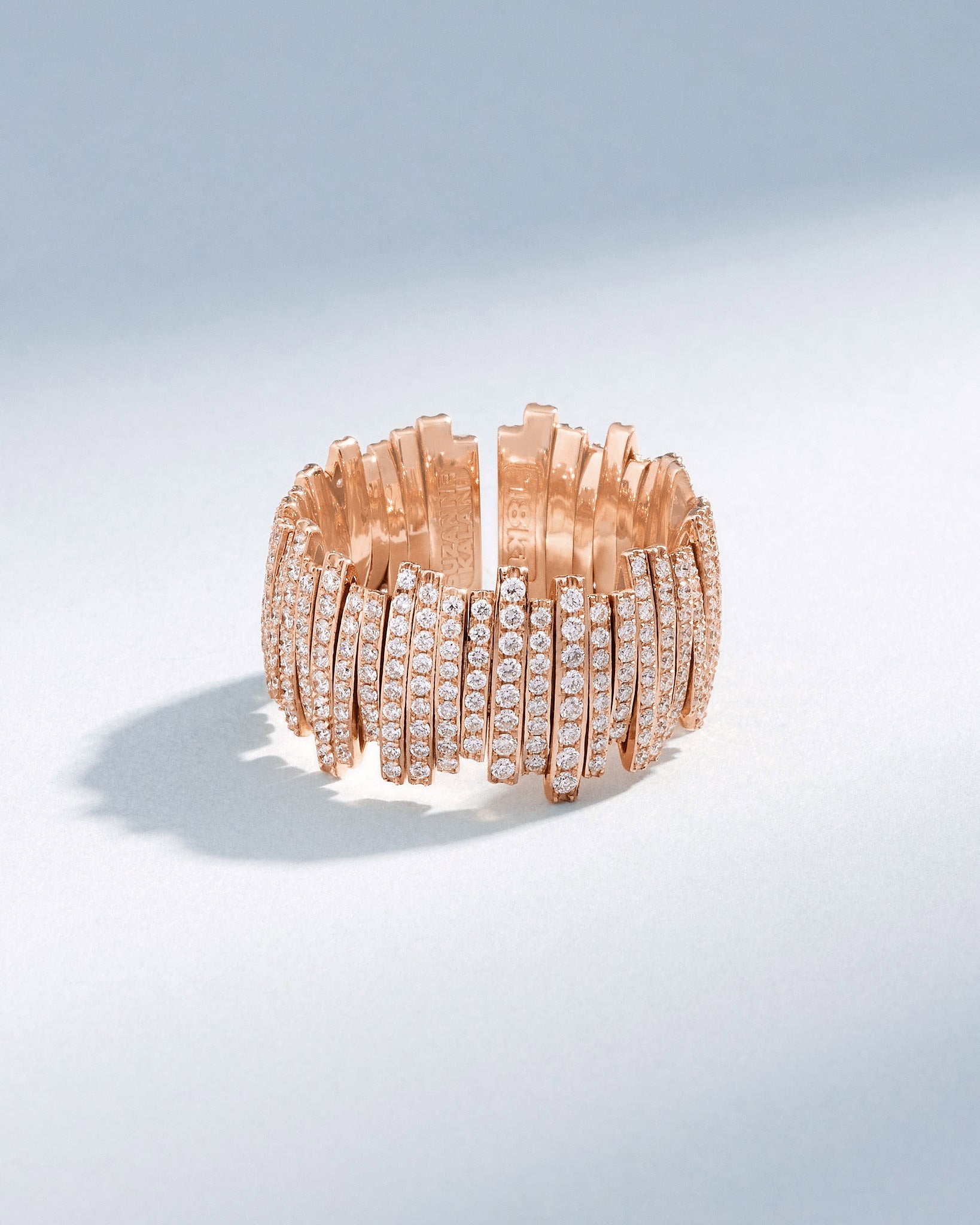 Suzanne Kalan Classic Gold Full Pave Milli Band in 18k rose gold