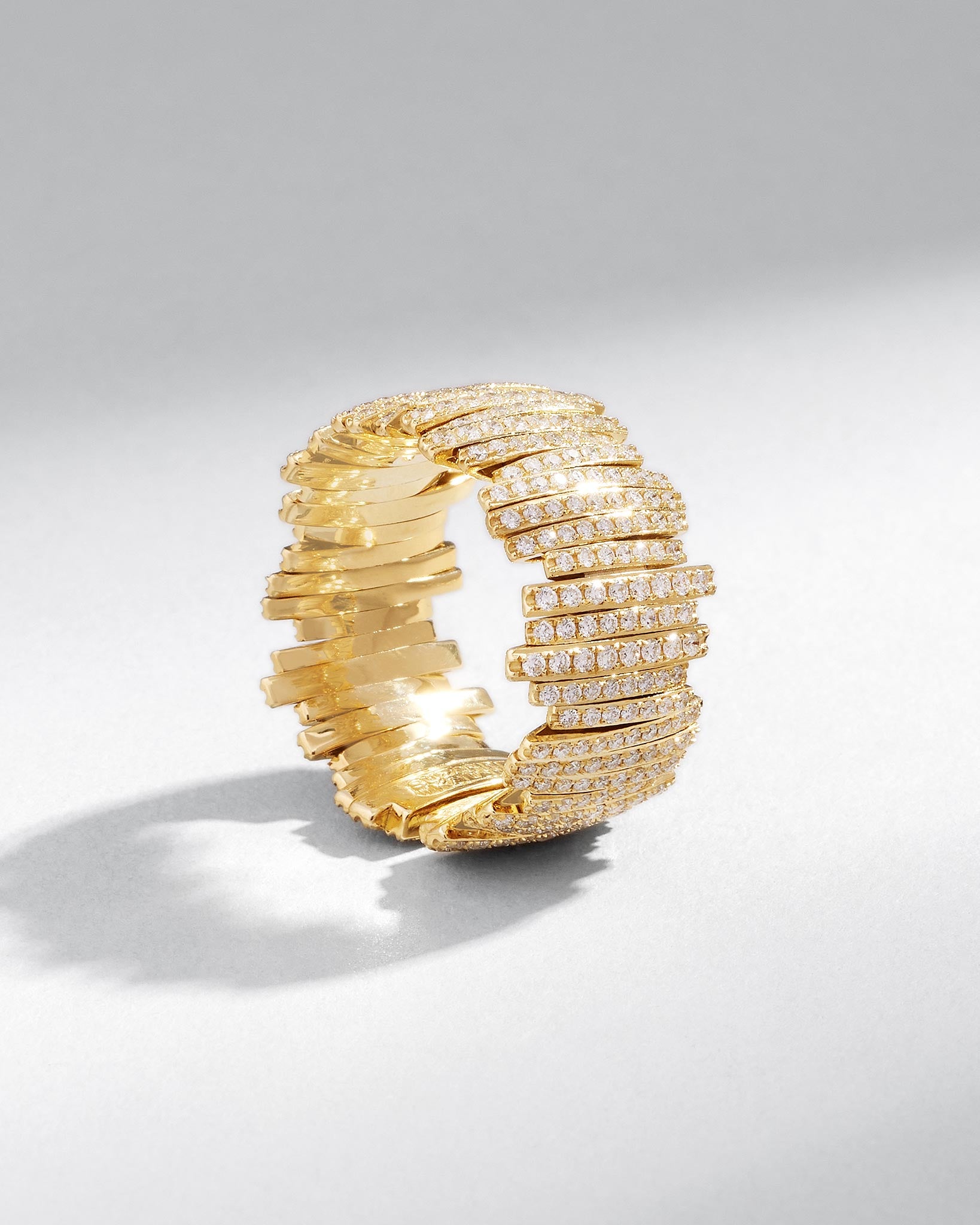 Suzanne Kalan Classic Gold Full Pave Milli Band in 18k yellow gold