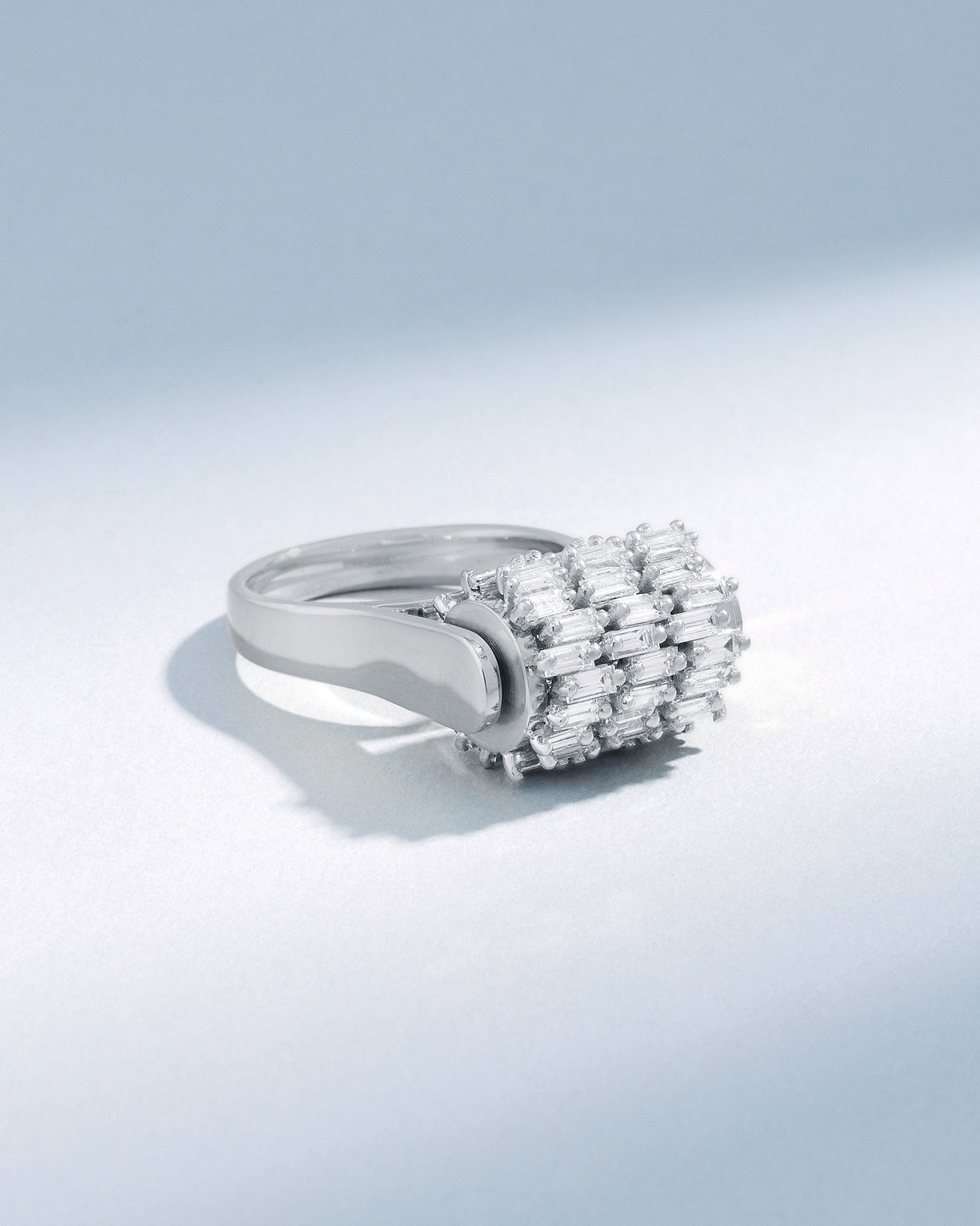 Suzanne Kalan Infinite Triple Row Diamond Spinner Ring in 18k white gold