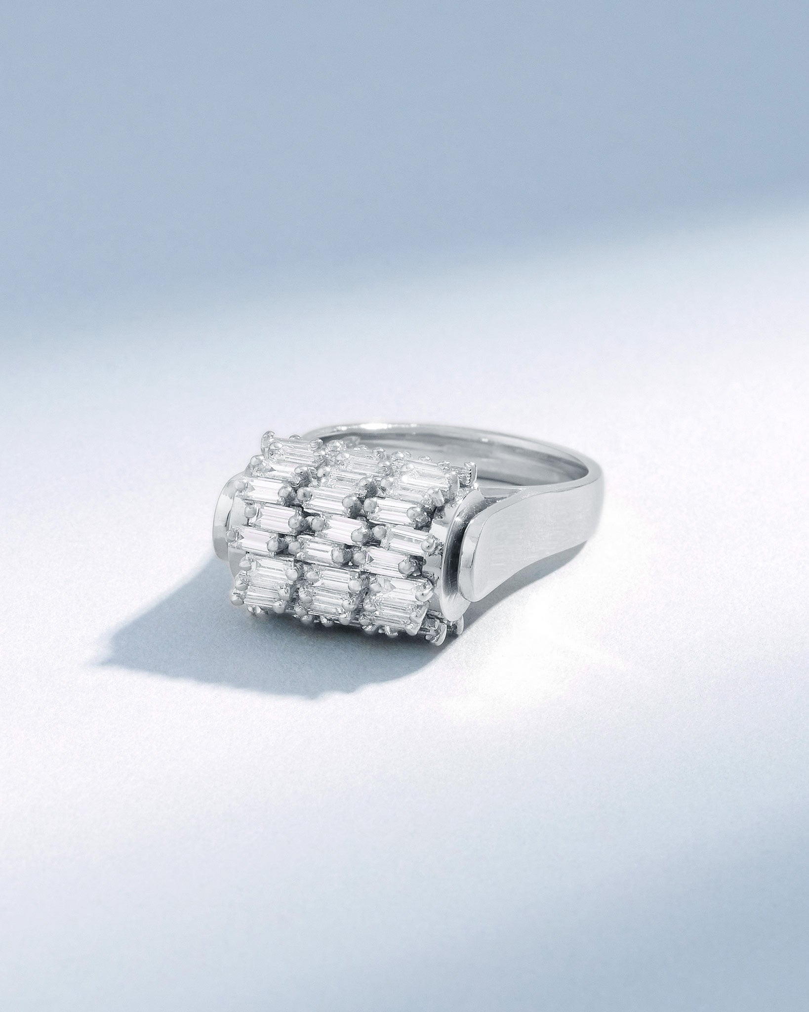 Suzanne Kalan Infinite Triple Row Diamond Spinner Ring in 18k white gold