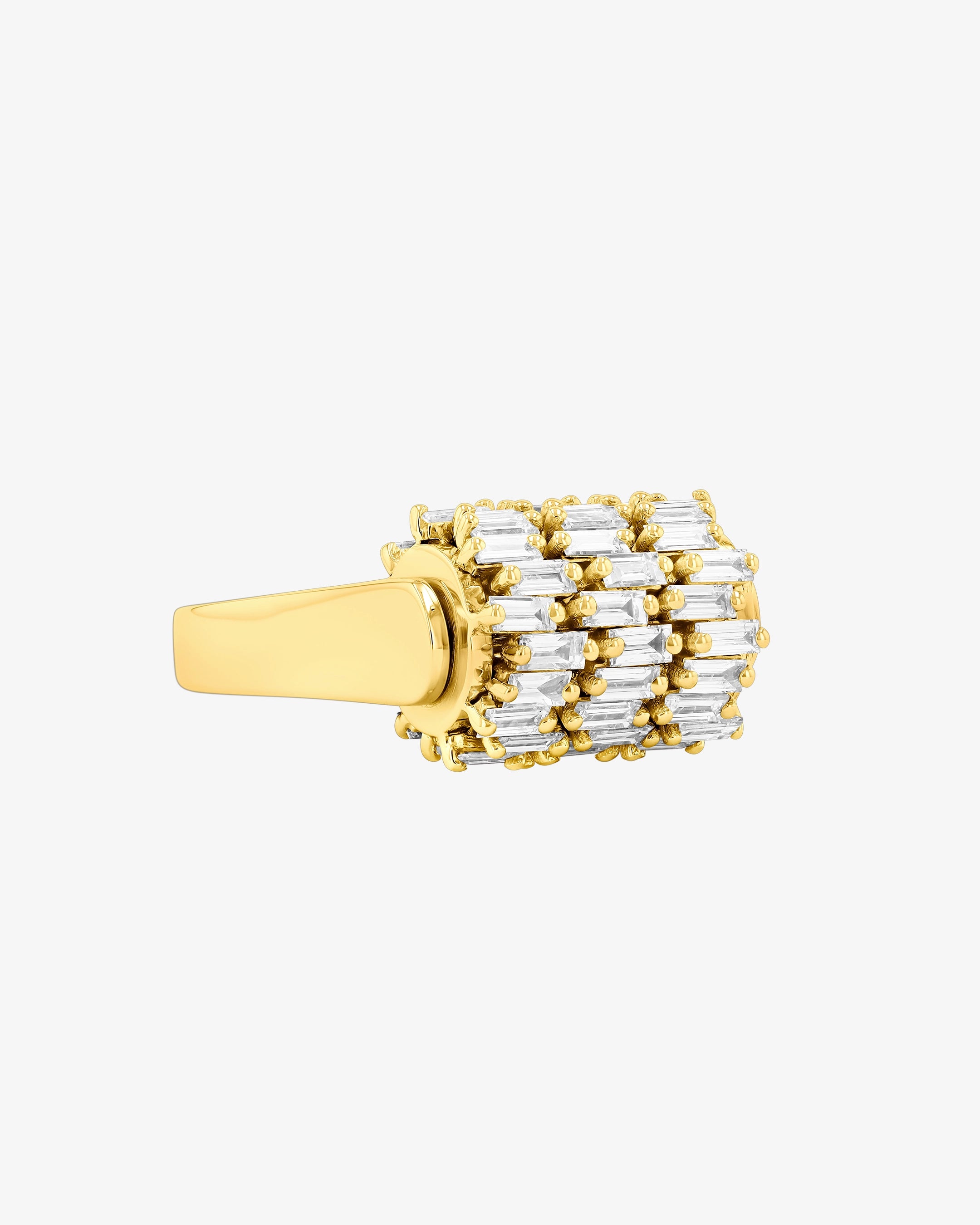 Suzanne Kalan Infinite Triple Row Diamond Spinner Ring in 18k yellow gold