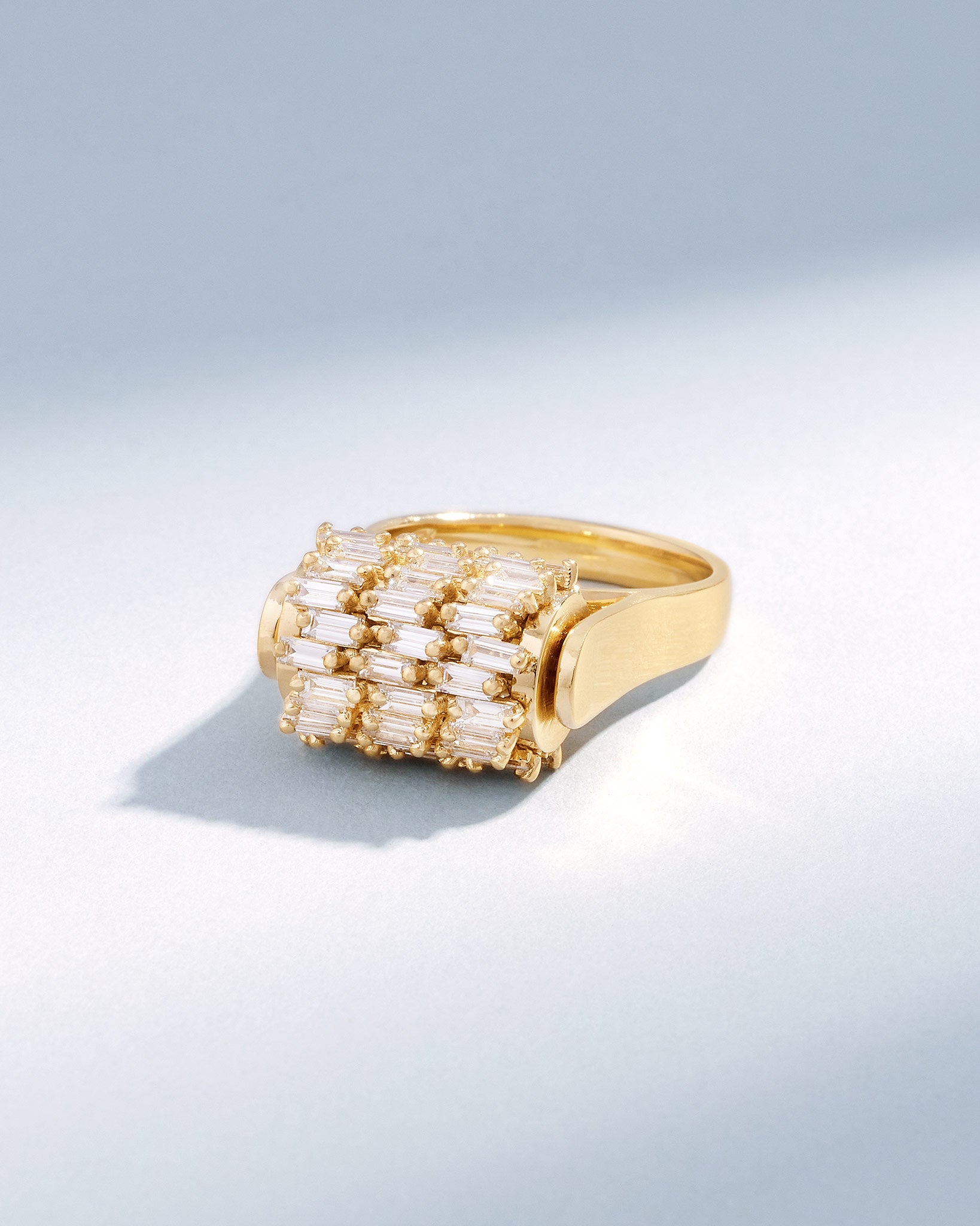Suzanne Kalan Infinite Triple Row Diamond Spinner Ring in 18k yellow gold