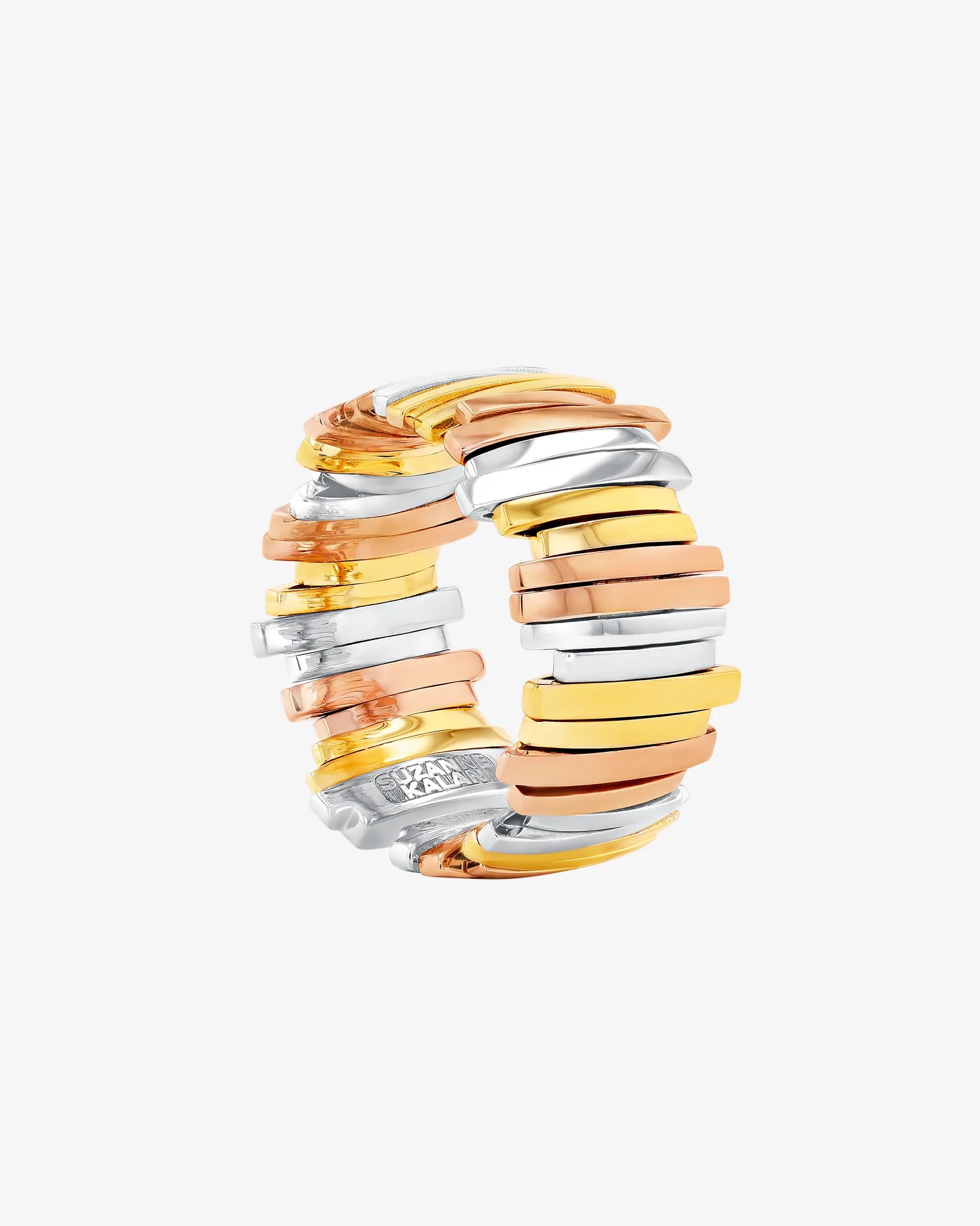 Suzanne Kalan Classic Gold Three-Tone Milli Band in 18k gold