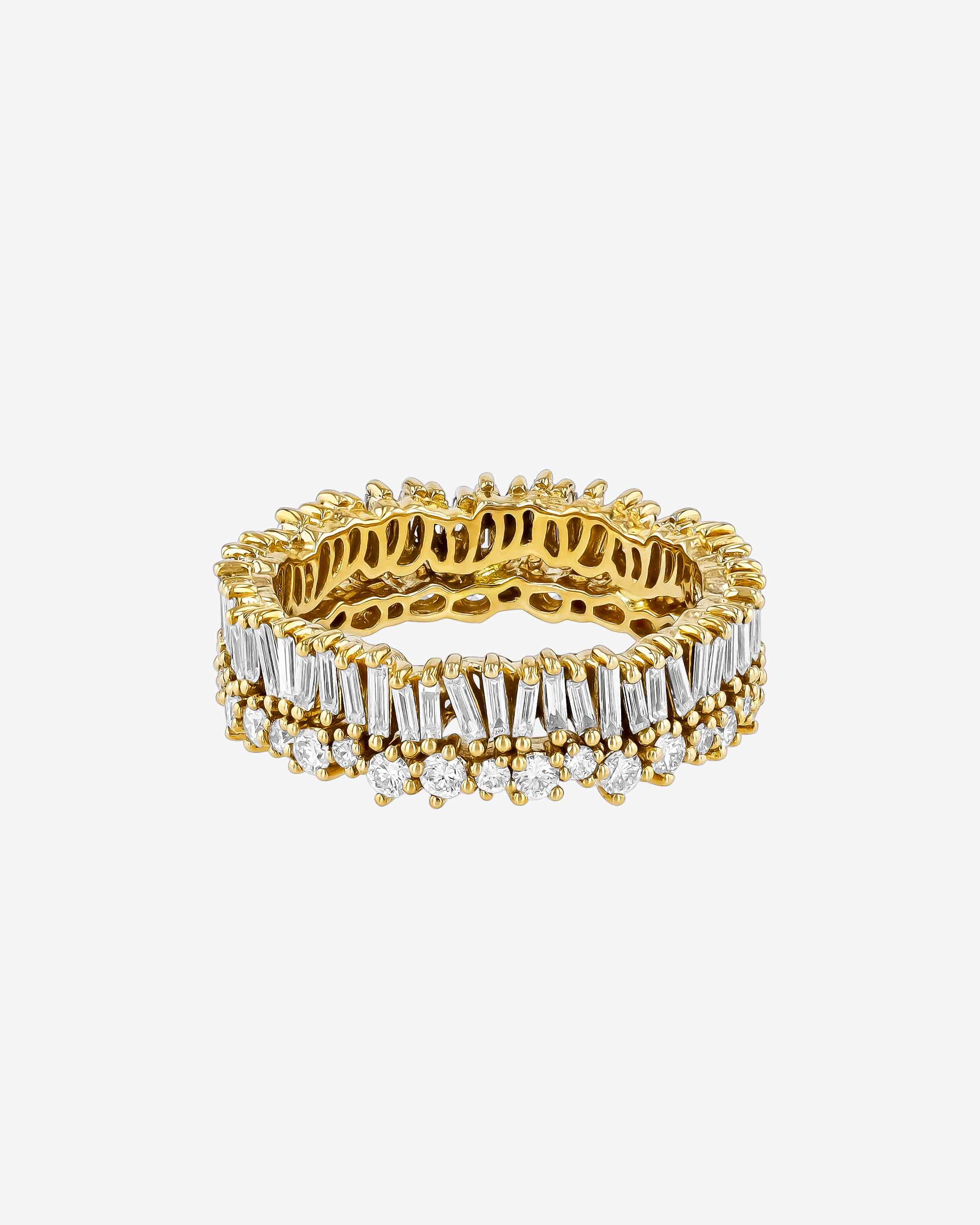 Suzanne Kalan Classic Diamond Short Stack Eternity Band in 18k yellow gold