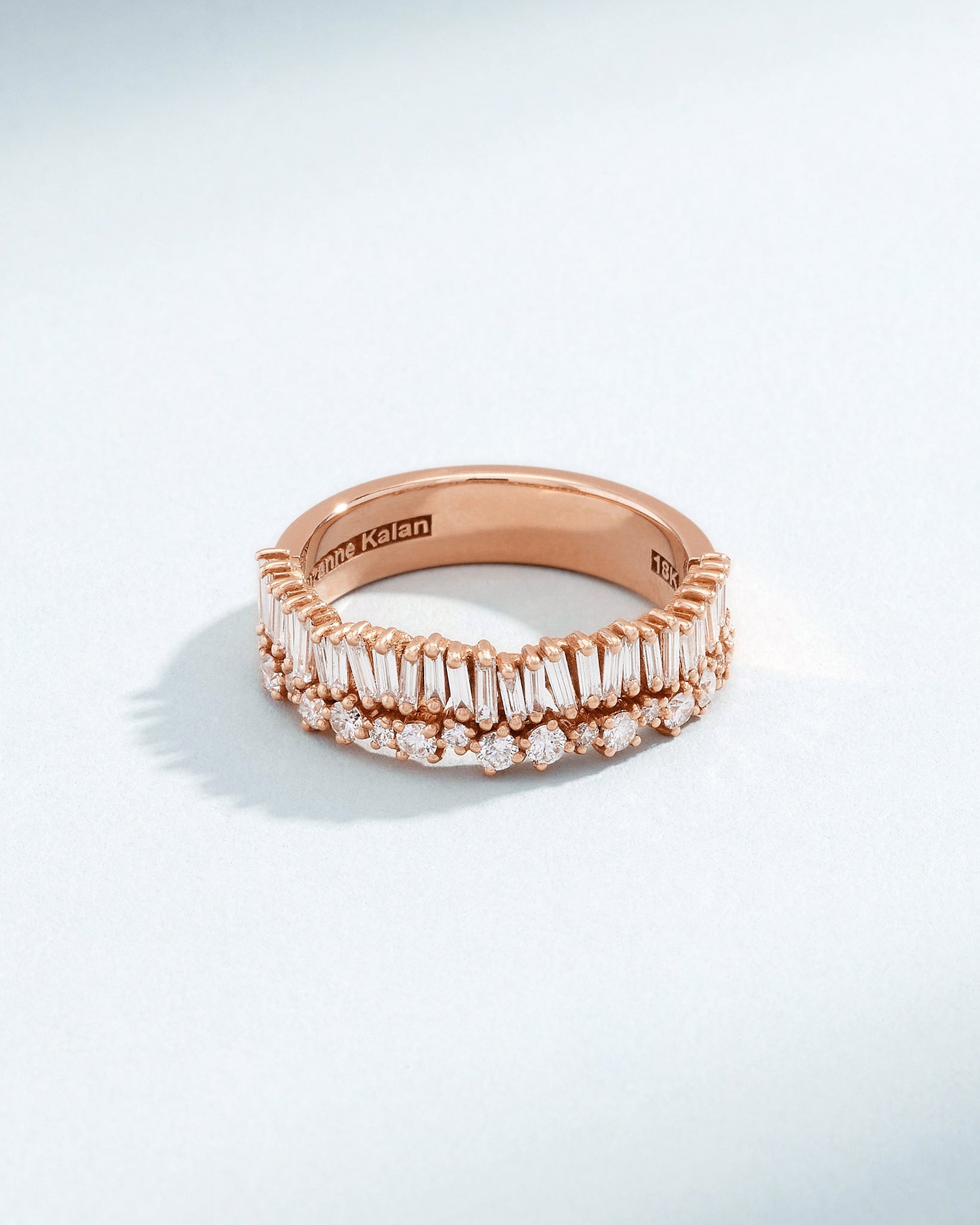 Suzanne Kalan Classic Diamond Short Stack Half Band in 18k rose gold