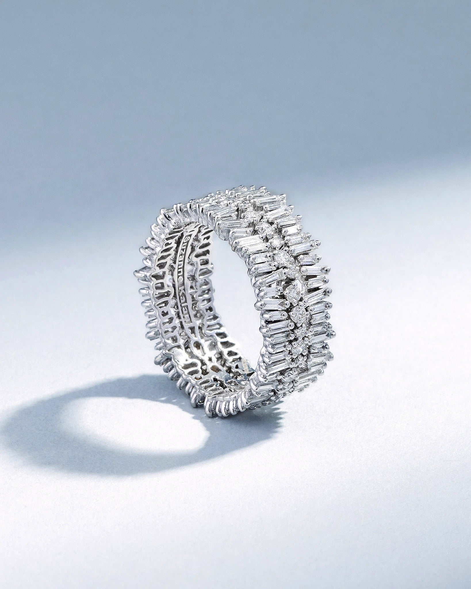 Suzanne Kalan Classic Diamond Double Short Stack Eternity Band in 18k white gold