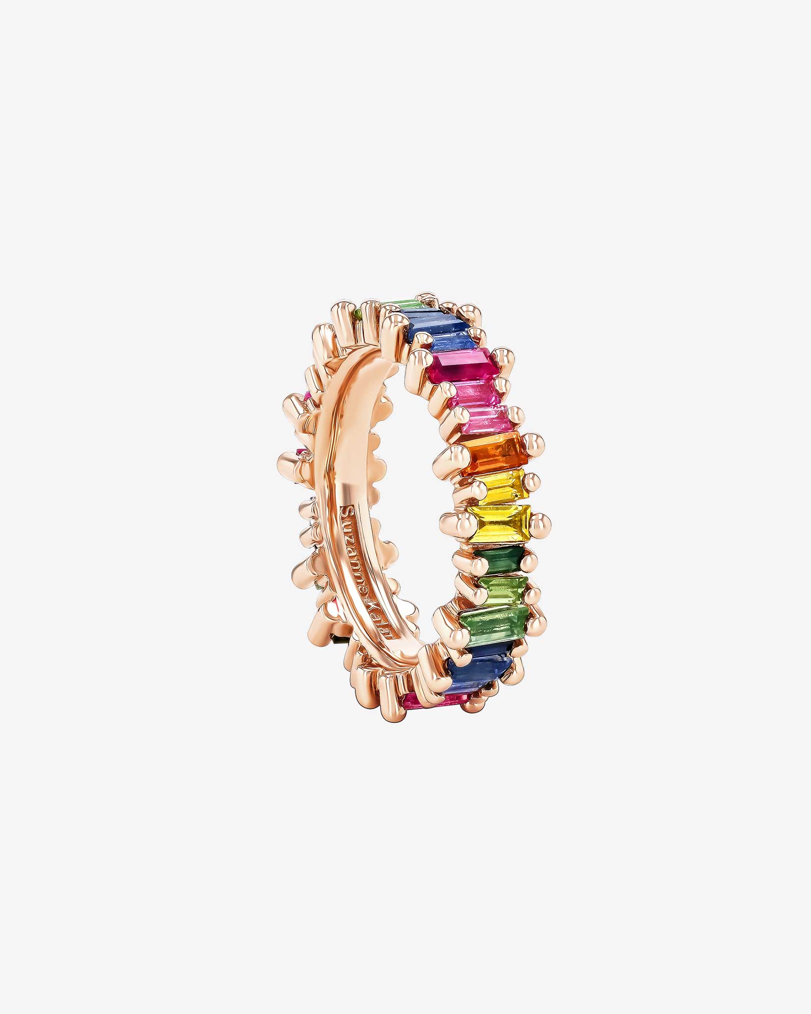 Suzanne Kalan Bold Rainbow Sapphire Eternity Band in 18k rose gold