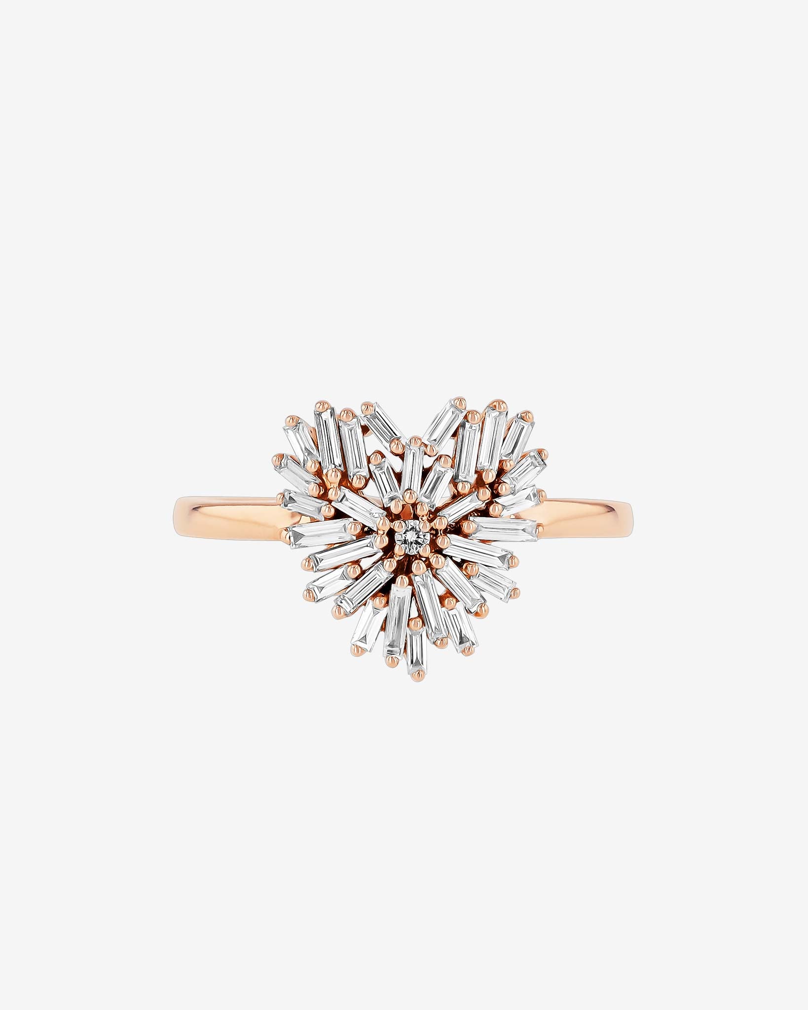 Suzanne Kalan Classic Diamond Small Heart Ring in 18k rose gold