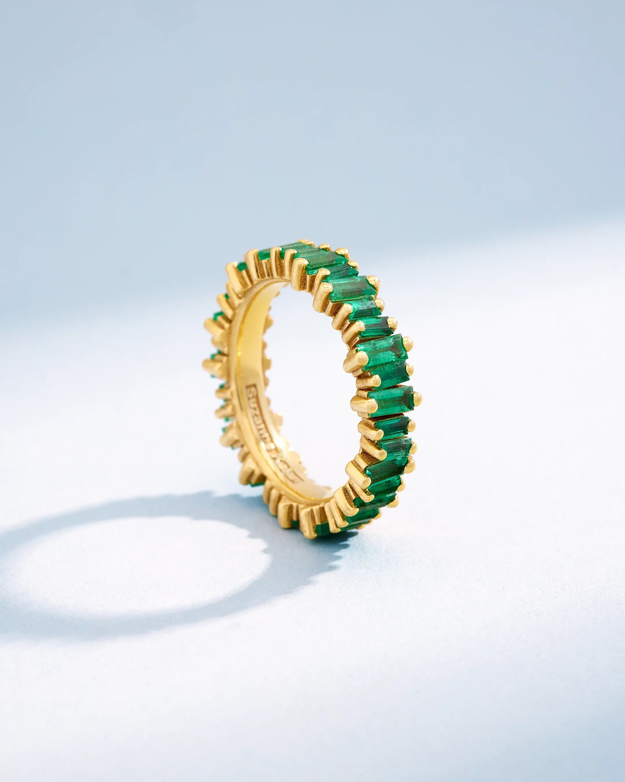 Suzanne Kalan Bold Emerald Eternity Band in 18k yellow gold