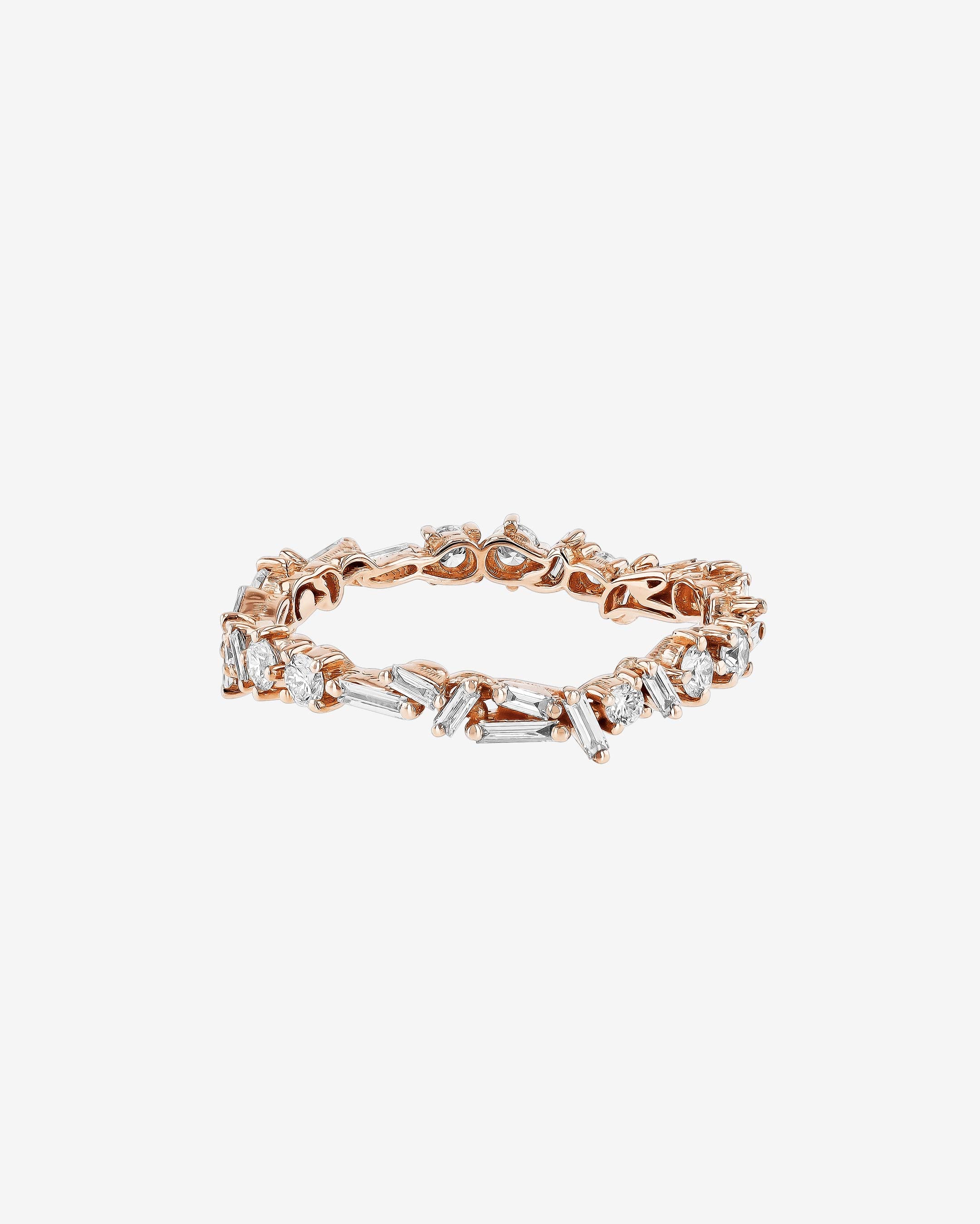 Suzanne Kalan Classic Diamond Wavy Eternity Band in 18k rose gold