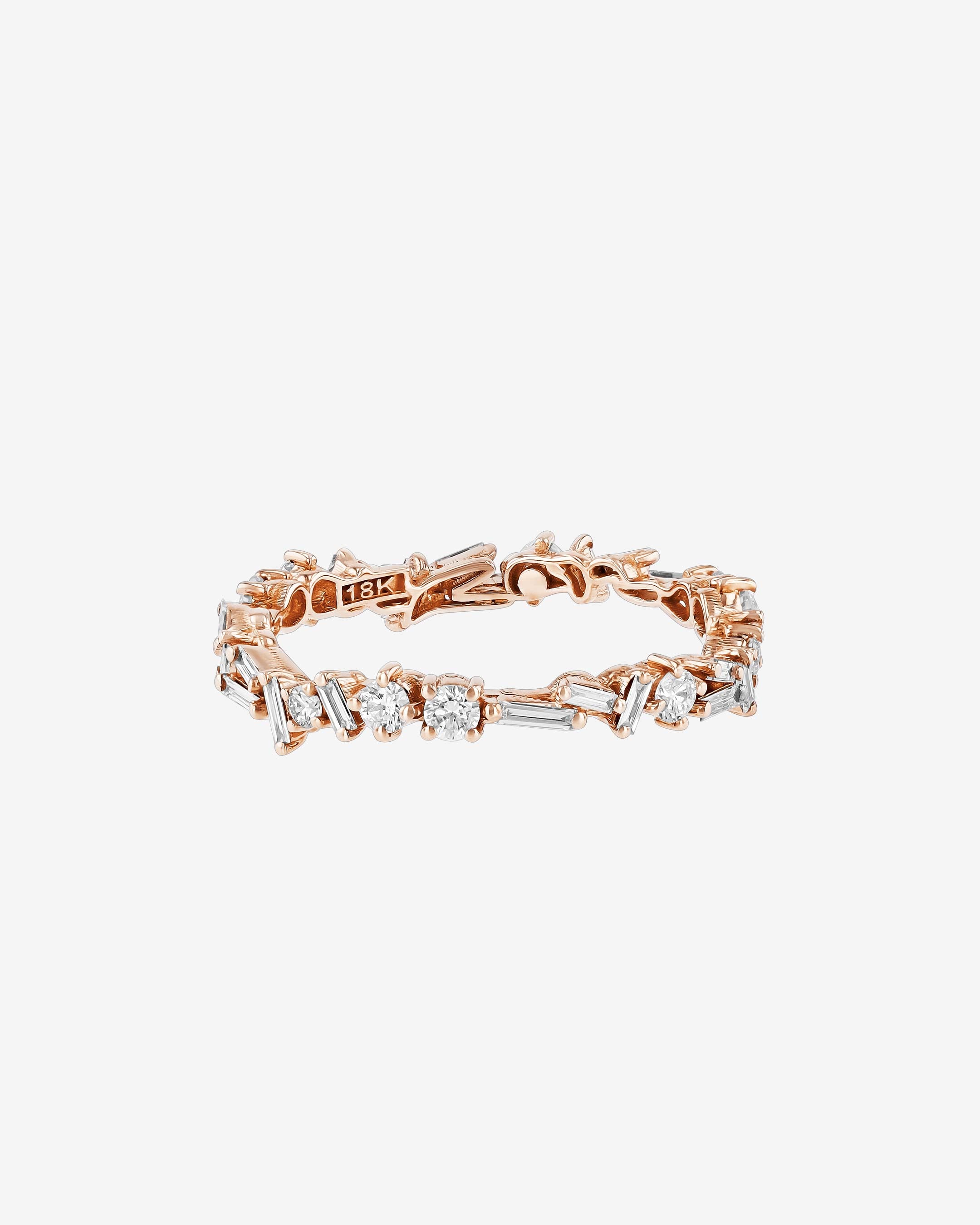 Suzanne Kalan Classic Diamond Wavy Eternity Band in 18k rose gold