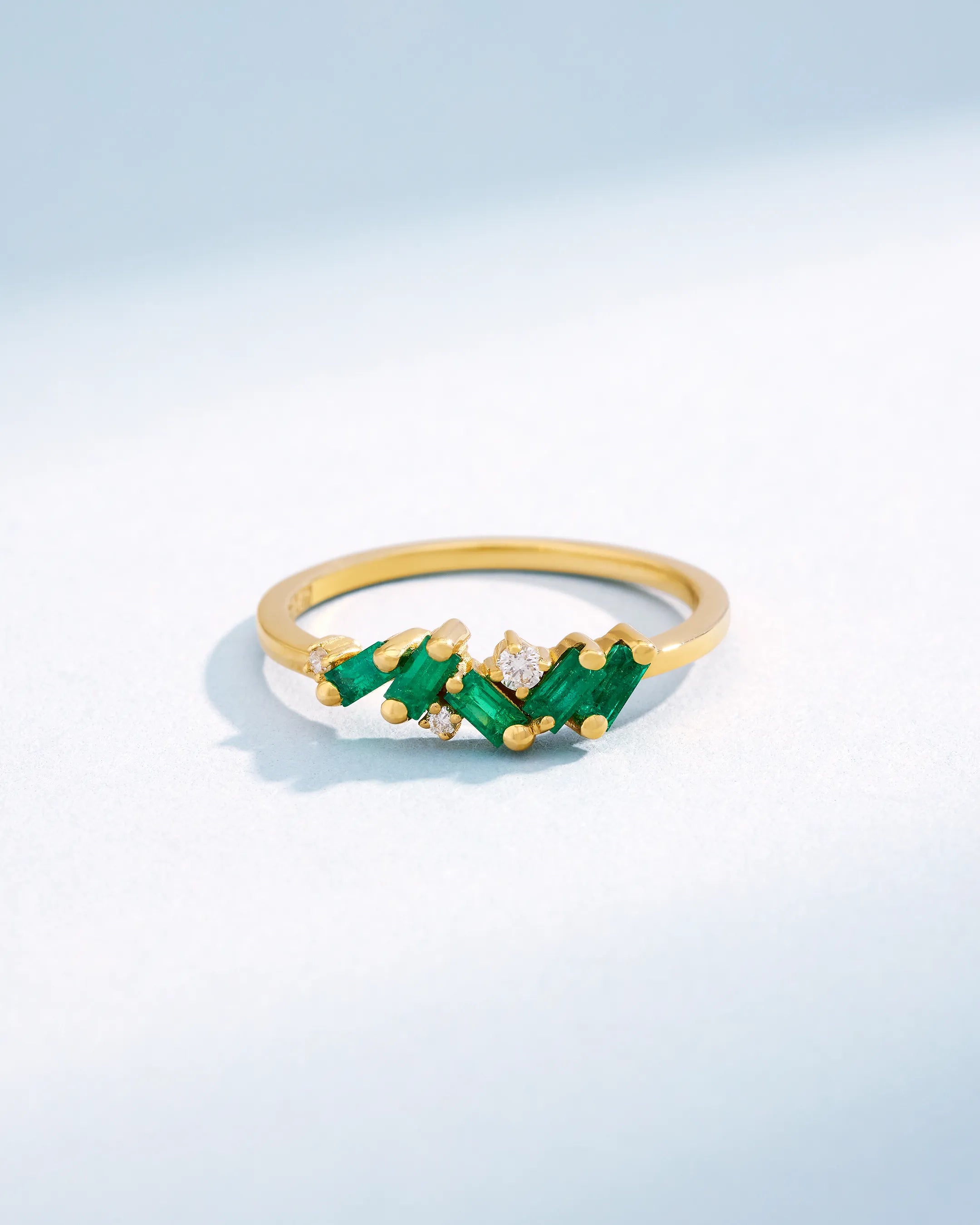 Suzanne Kalan Frenzy Emerald Ring in 18k yellow gold