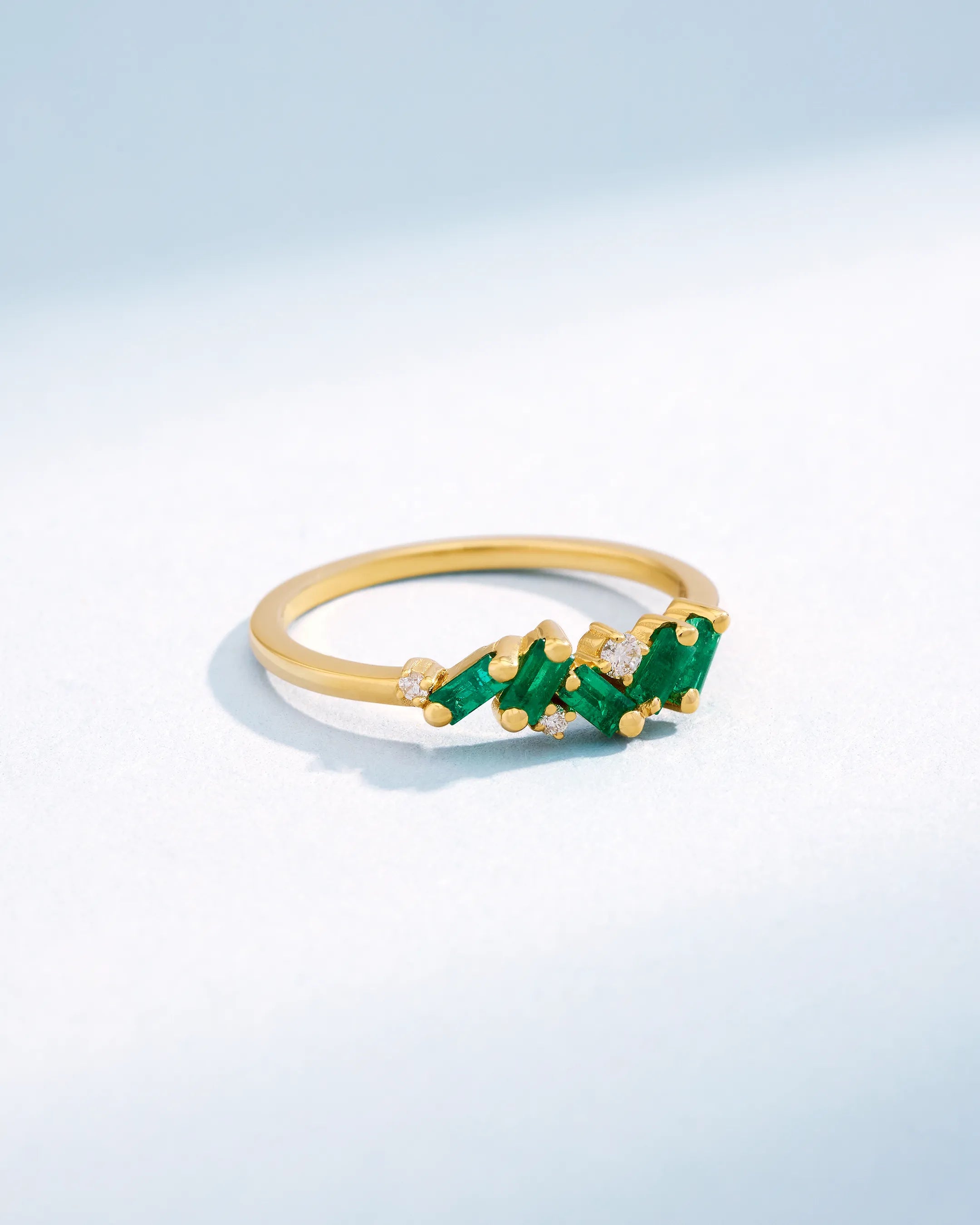 Suzanne Kalan Frenzy Emerald Ring in 18k yellow gold