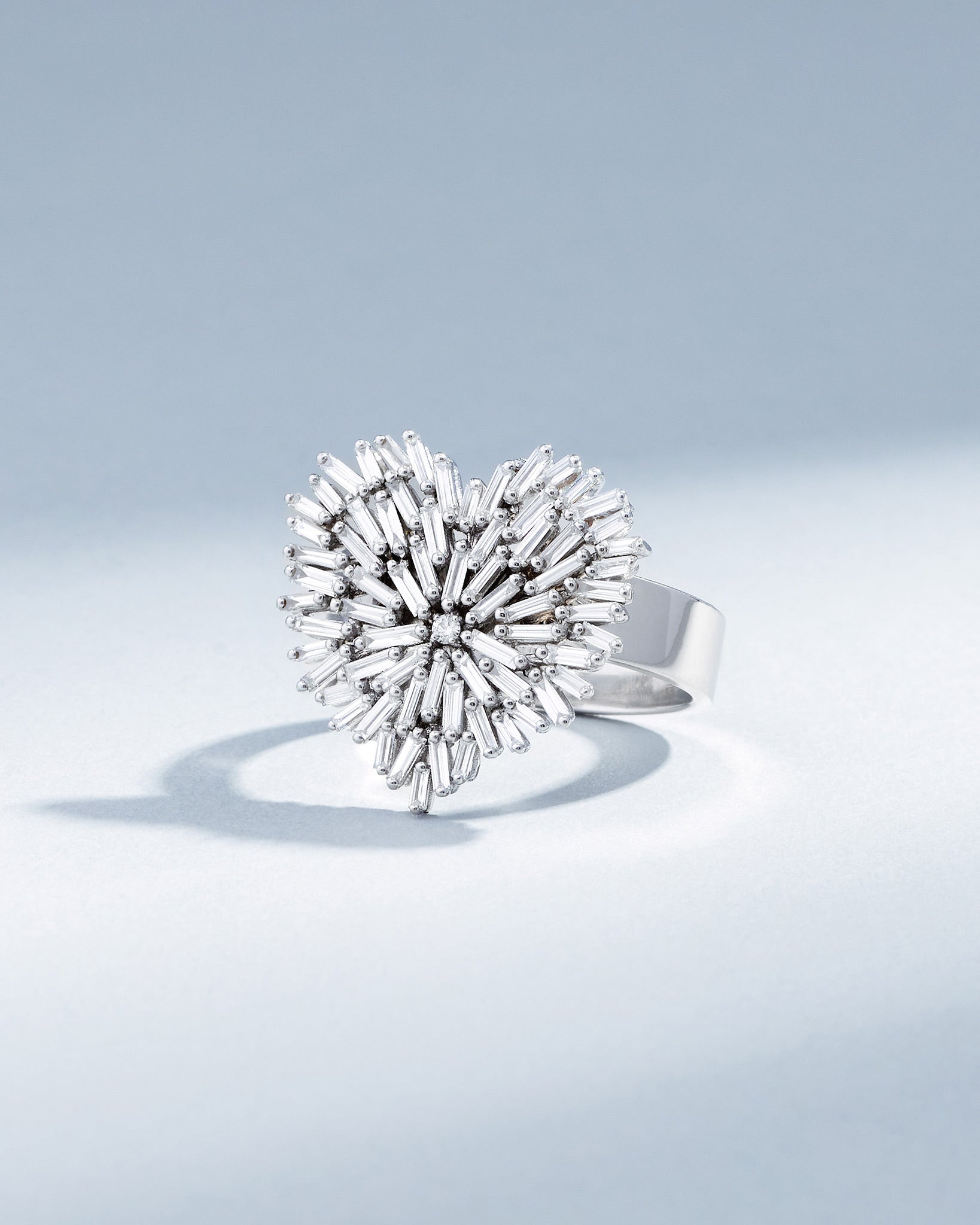 Suzanne Kalan Classic Diamond Medium Heart Ring in 18k white gold
