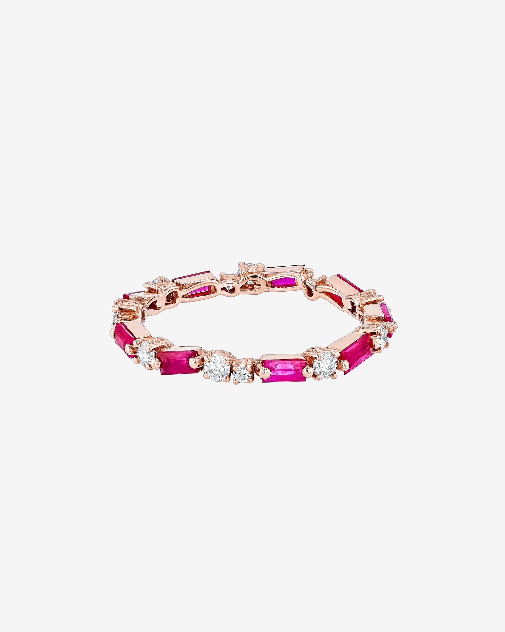 Suzanne Kalan Thin Mix Ruby Eternity Band in 18k rose gold