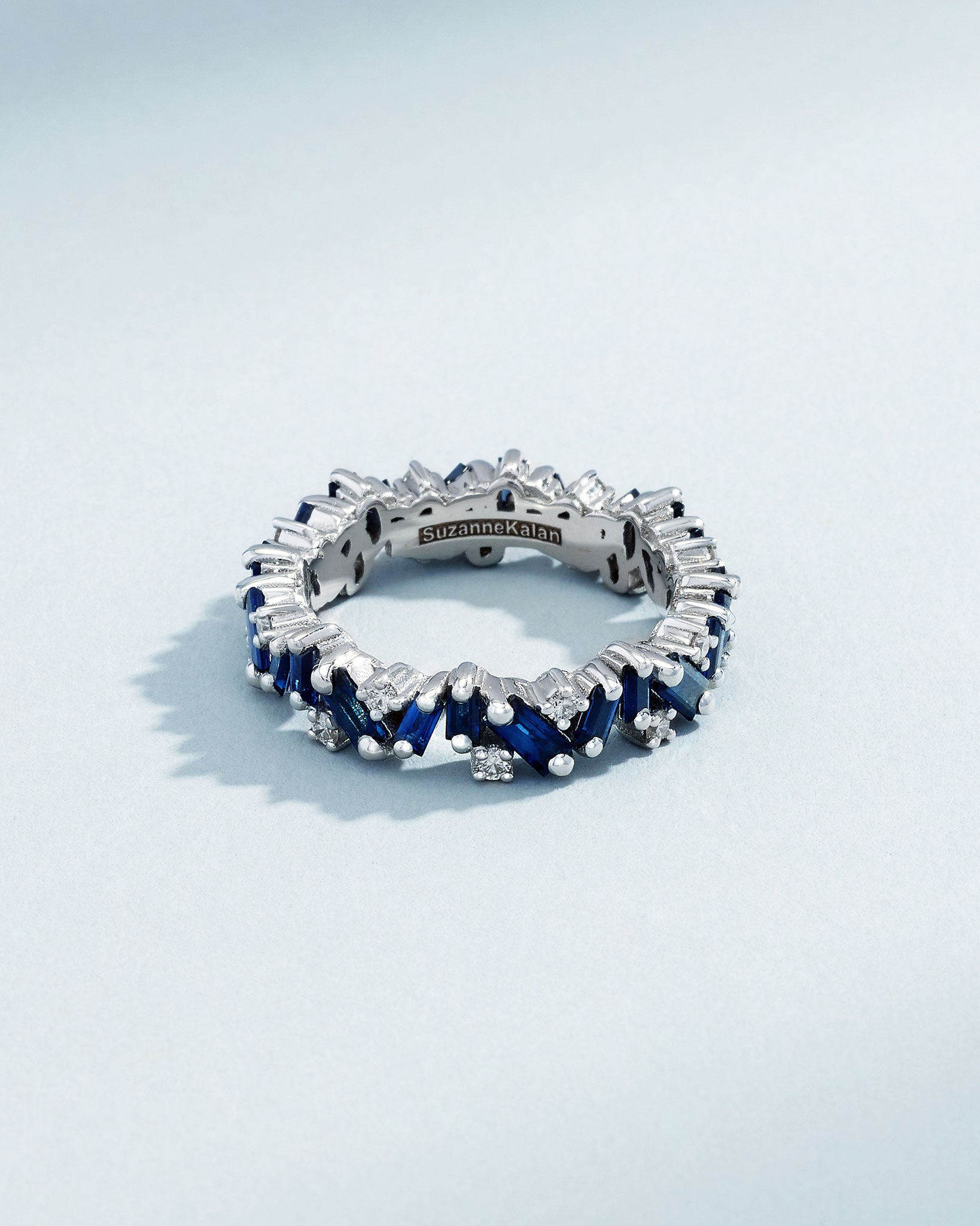 Suzanne Kalan Frenzy Dark Blue Sapphire Eternity Band in 18k white gold