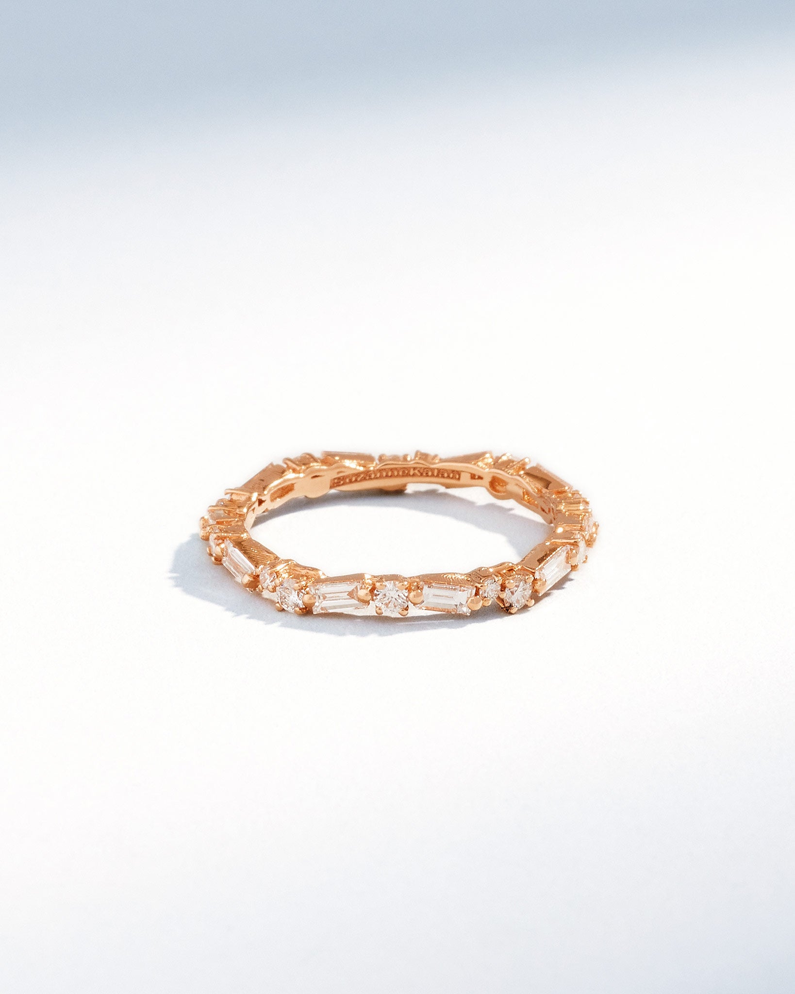 Suzanne Kalan Thin Mix Diamond Eternity Band in 18k rose gold