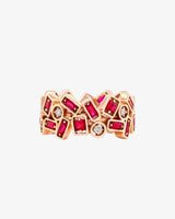 Suzanne Kalan Inlay Double Row Ruby Eternity Band in 18k rose gold