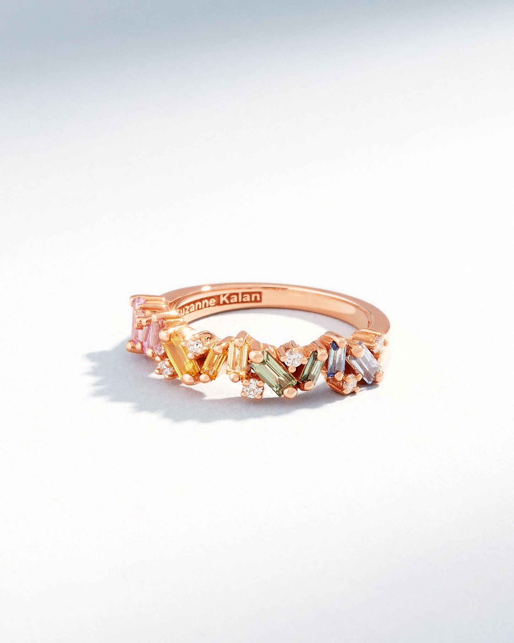 Suzanne Kalan Frenzy Pastel Sapphire Half Band in 18k rose gold