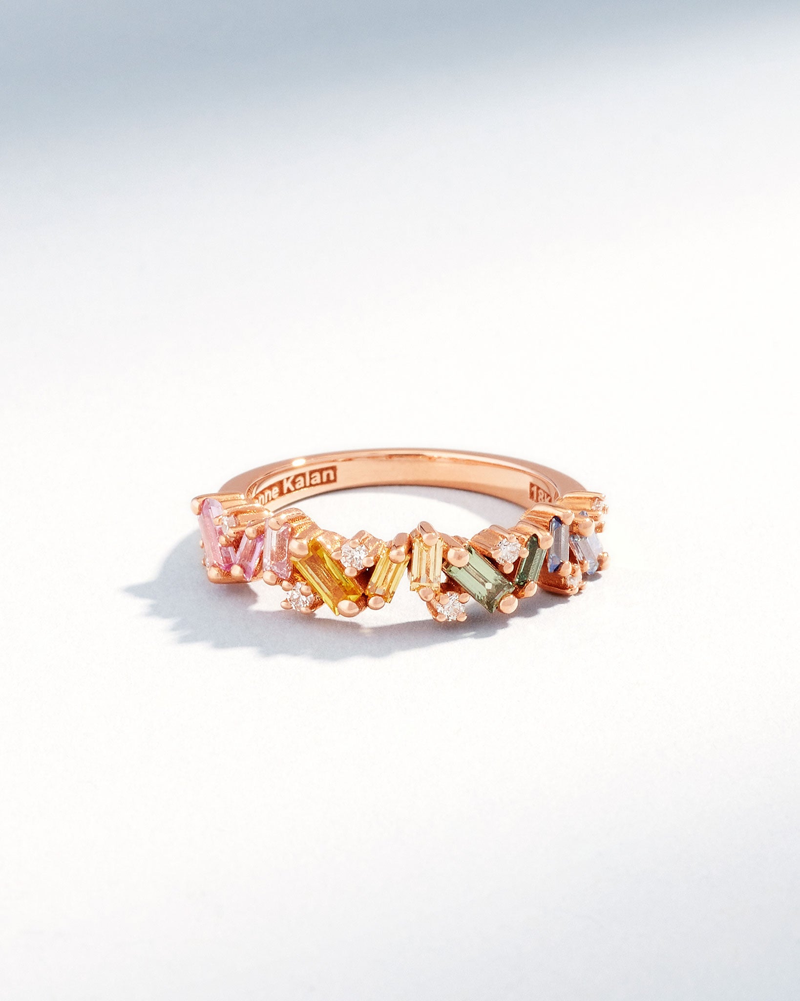 Suzanne Kalan Frenzy Pastel Sapphire Half Band in 18k rose gold