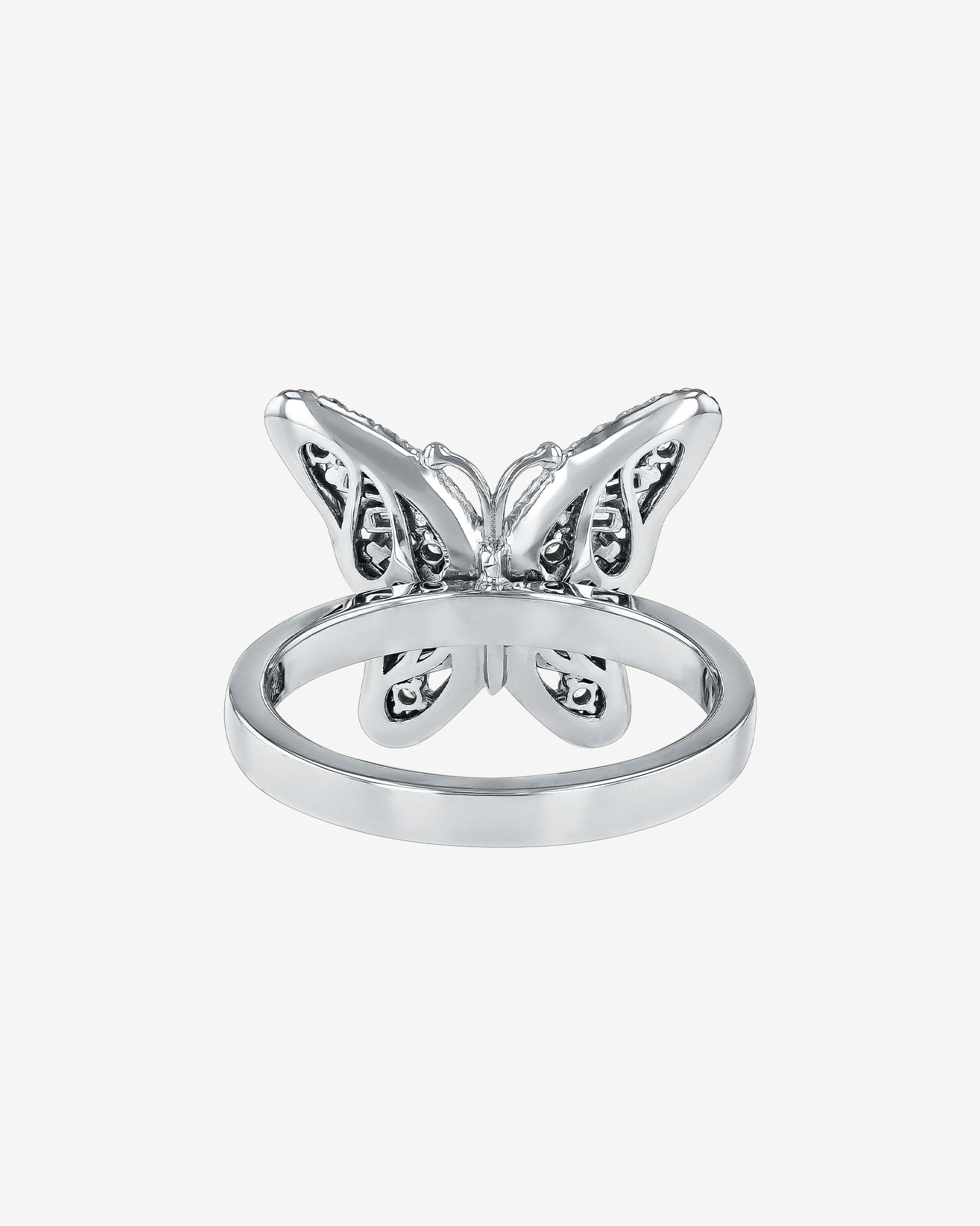 Suzanne Kalan Bold Small Butterfly Diamond Ring in 18k white gold