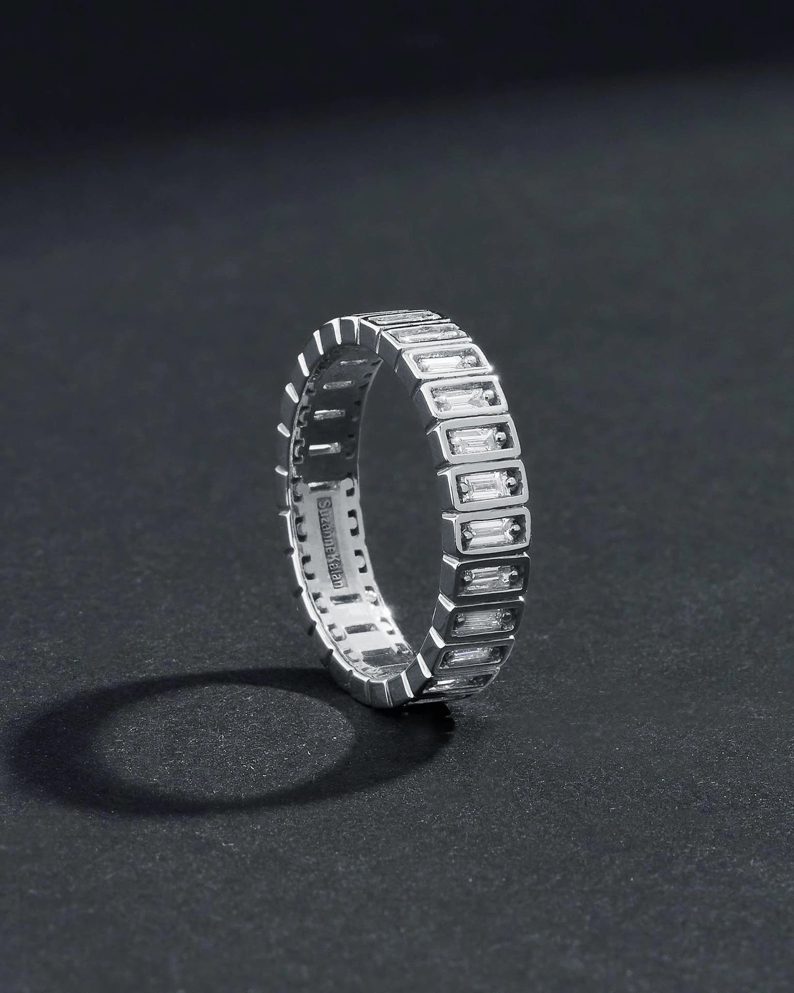 Suzanne Kalan Inlay Diamond Eternity Band in 18k white gold