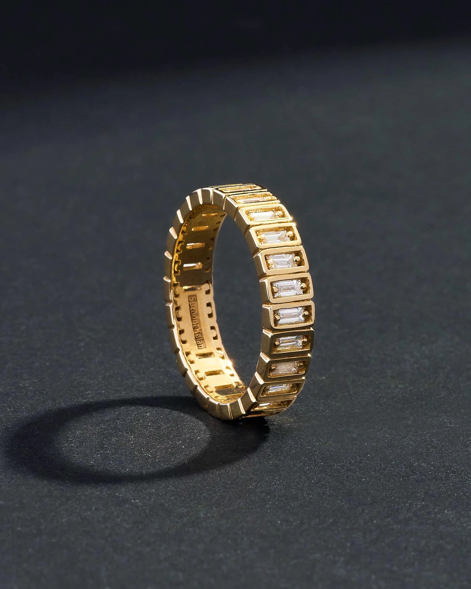 Suzanne Kalan Inlay Diamond Eternity Band in 18k yellow gold