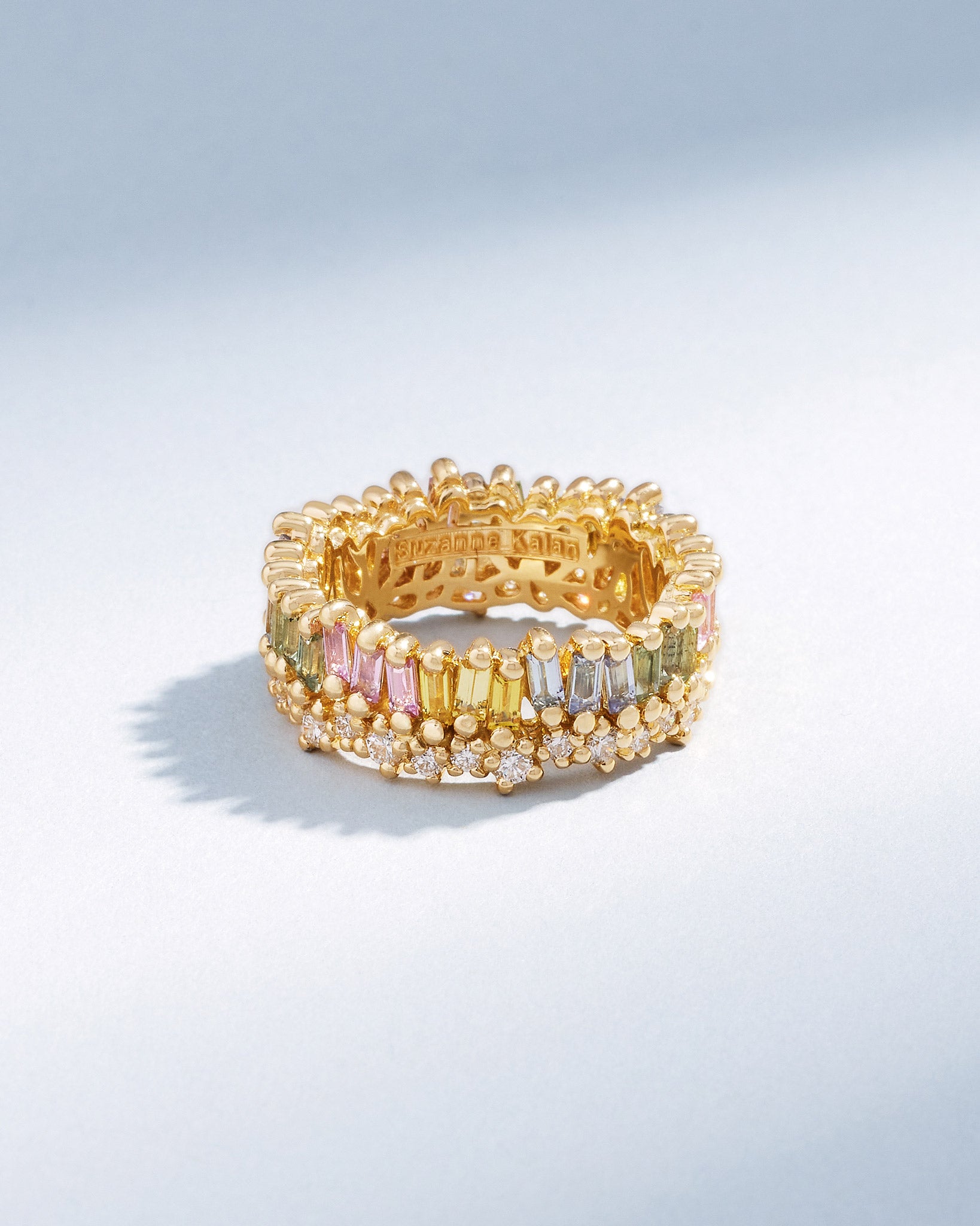Suzanne Kalan Short Stack Pastel Sapphire Eternity Band in 18k yellow gold