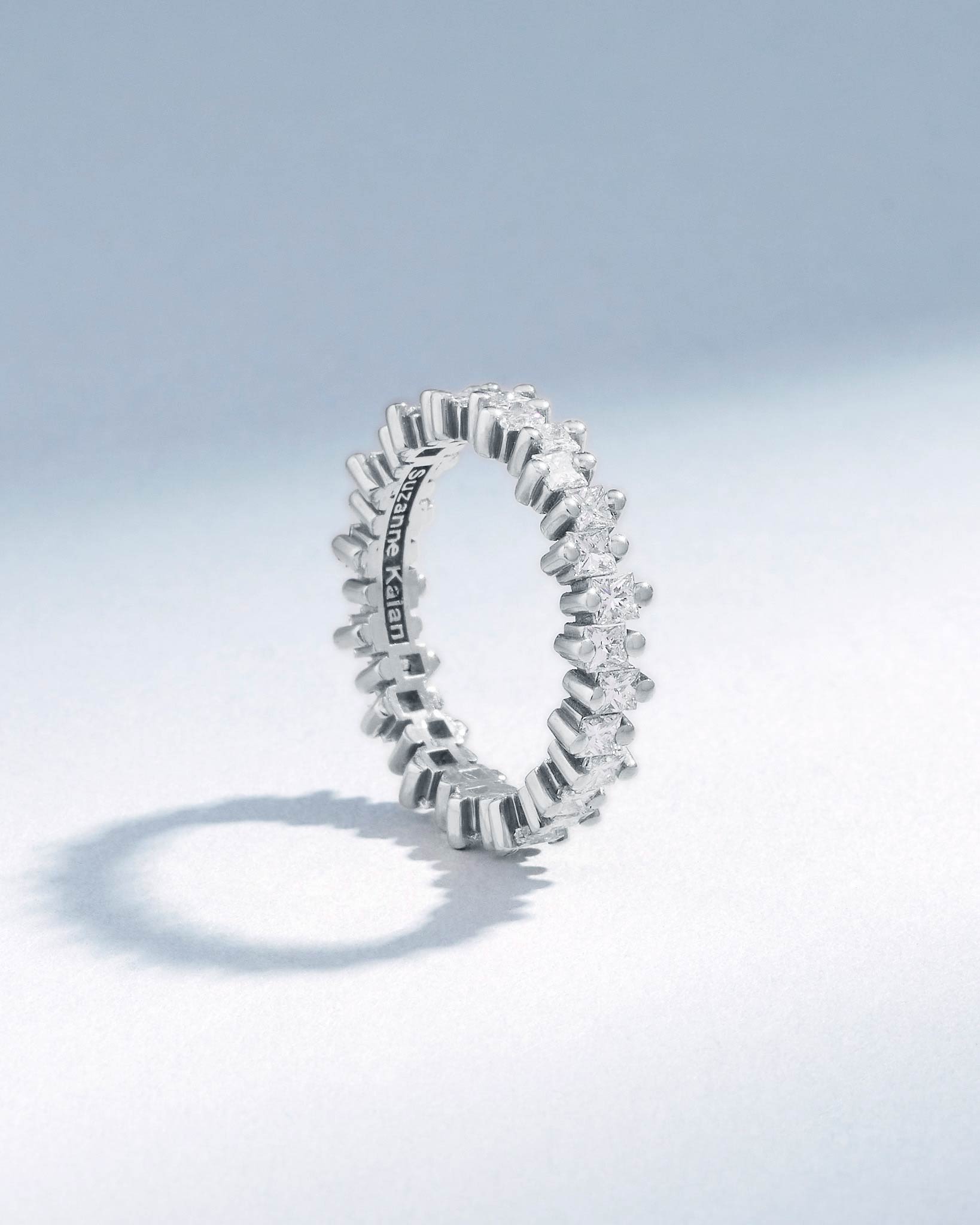 Suzanne Kalan Princess Midi Diamond Eternity Band in 18k white gold