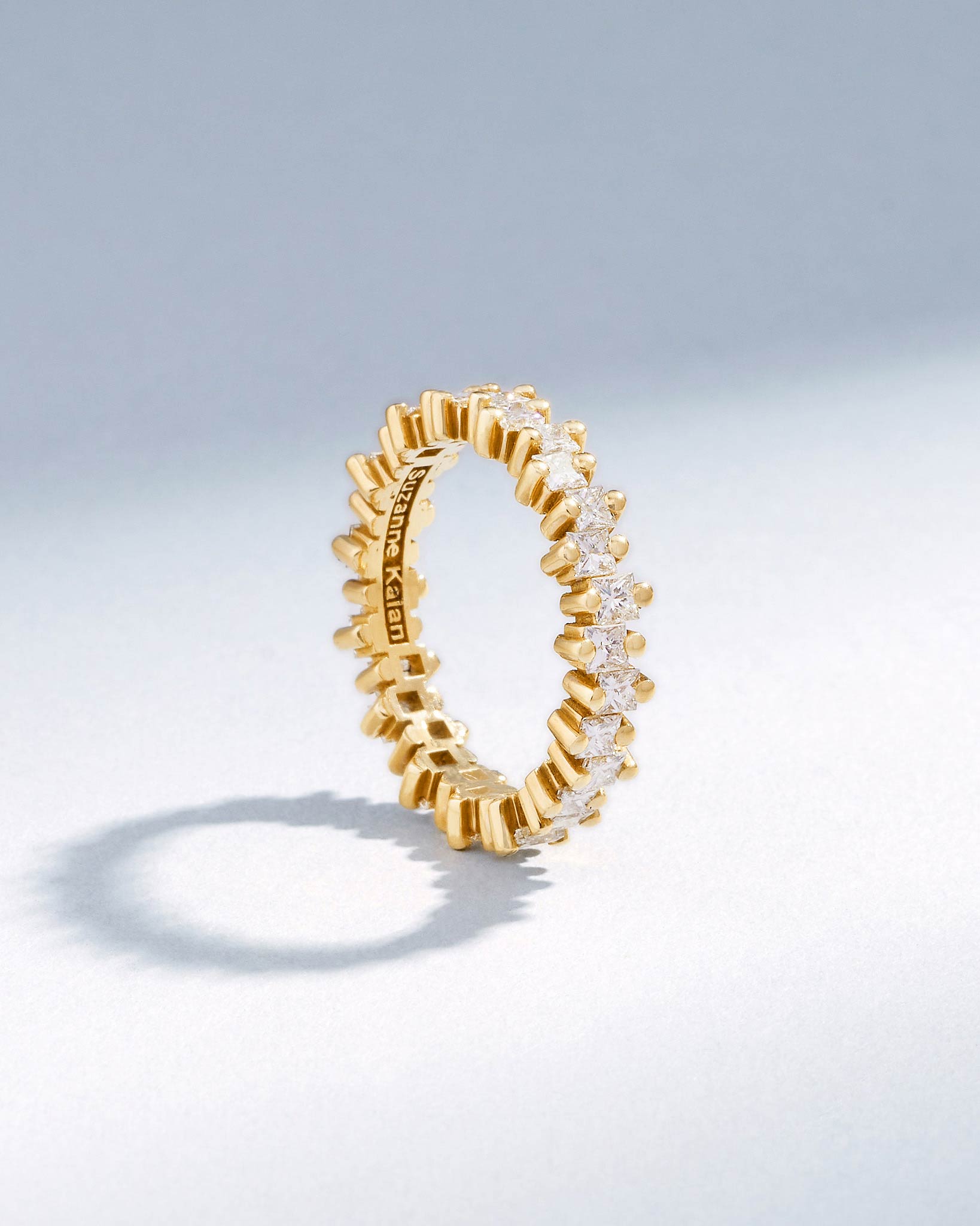 Suzanne Kalan Princess Midi Diamond Eternity Band in 18k yellow gold