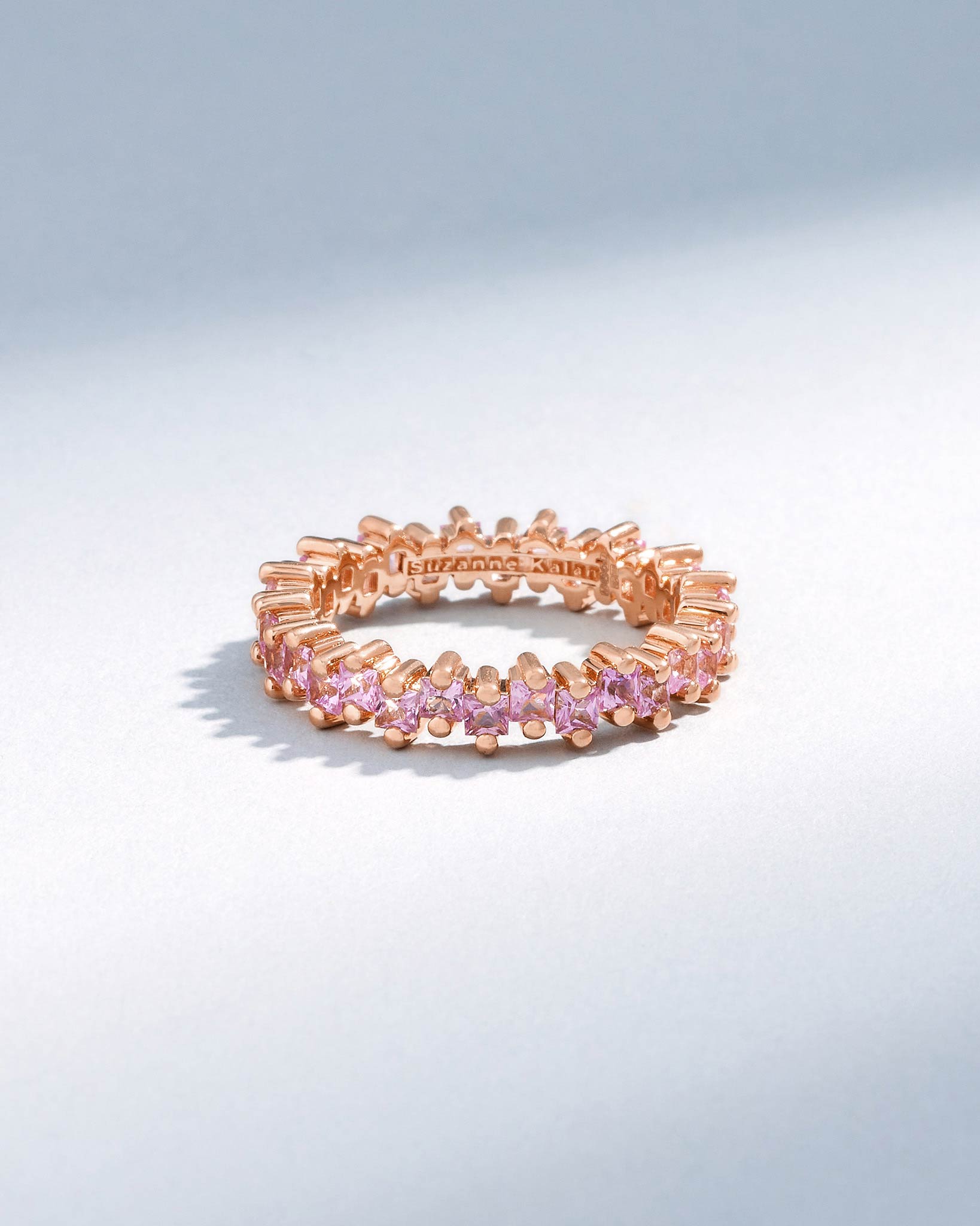 Suzanne Kalan Princess Midi Pink Sapphire Eternity Band in 18k rose gold