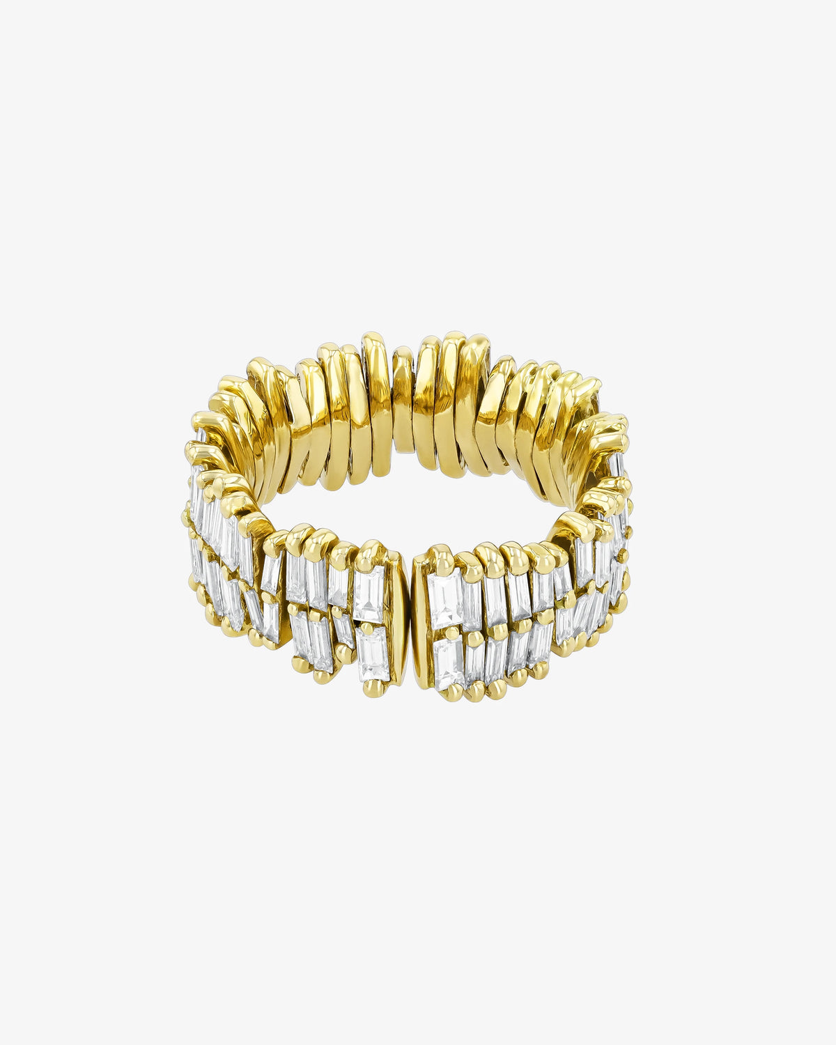 Suzanne Kalan Classic Gold Full Baguette Diamond Midi Band in 18k yellow gold