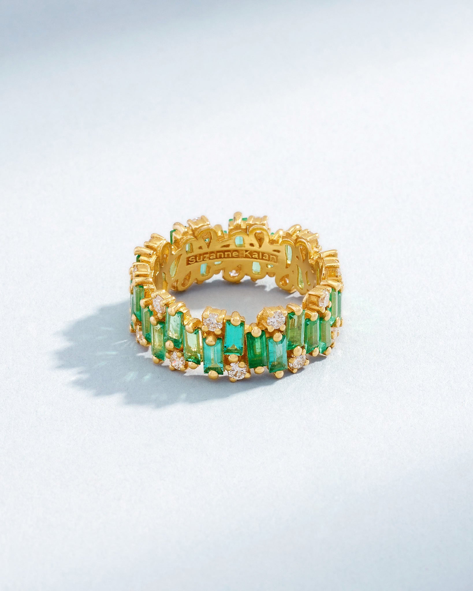 Suzanne Kalan Shimmer Audrey Emerald Eternity Band in 18k yellow gold