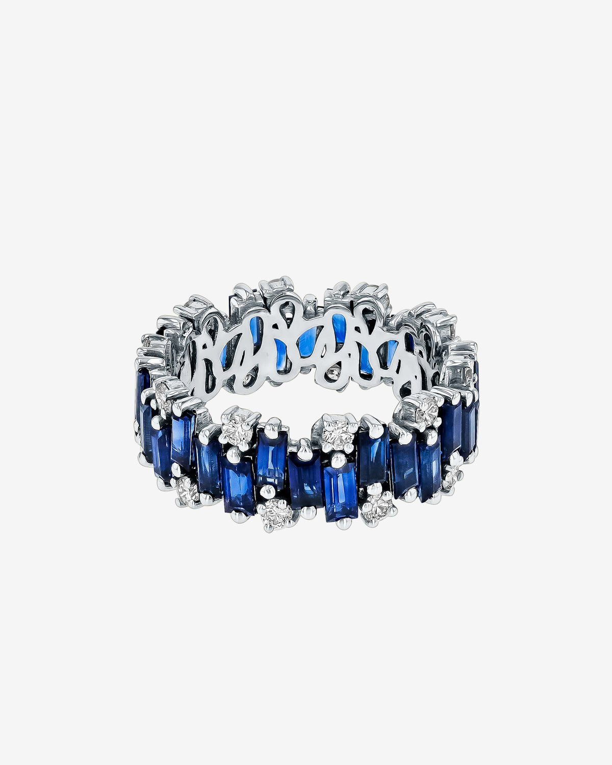 Suzanne Kalan Shimmer Audrey Dark Blue Sapphire Eternity in 18k white gold