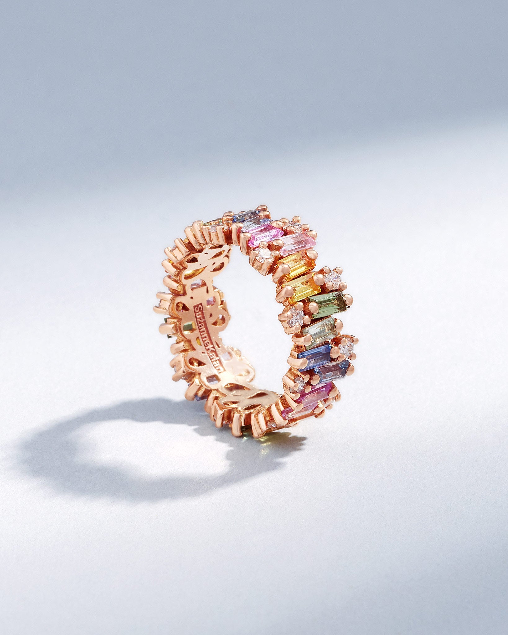 Suzanne Kalan Shimmer Audrey Pastel Sapphire Eternity Band in 18k rose gold