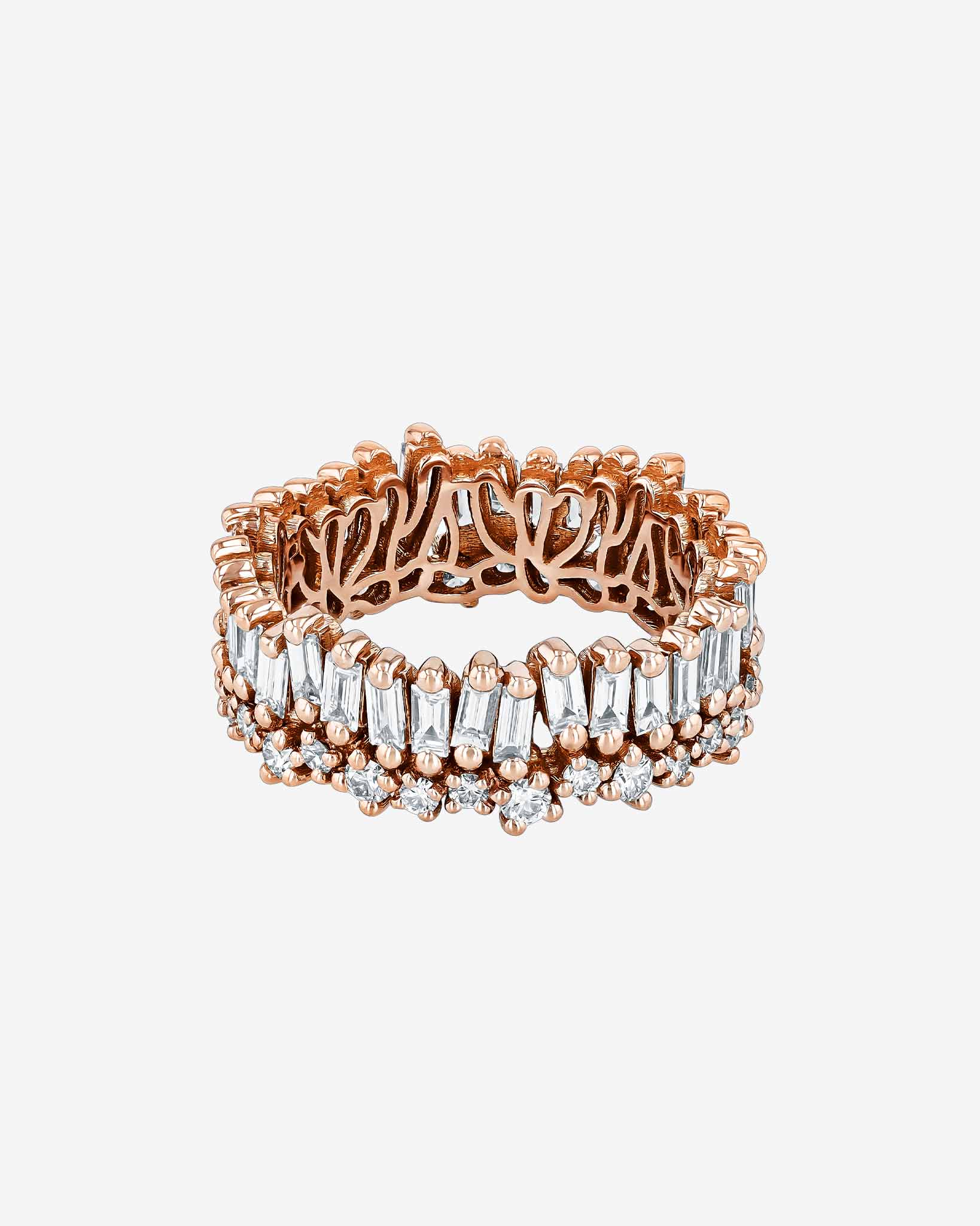 Suzanne Kalan Short Stack Diamond Eternity Band in 18k rose gold