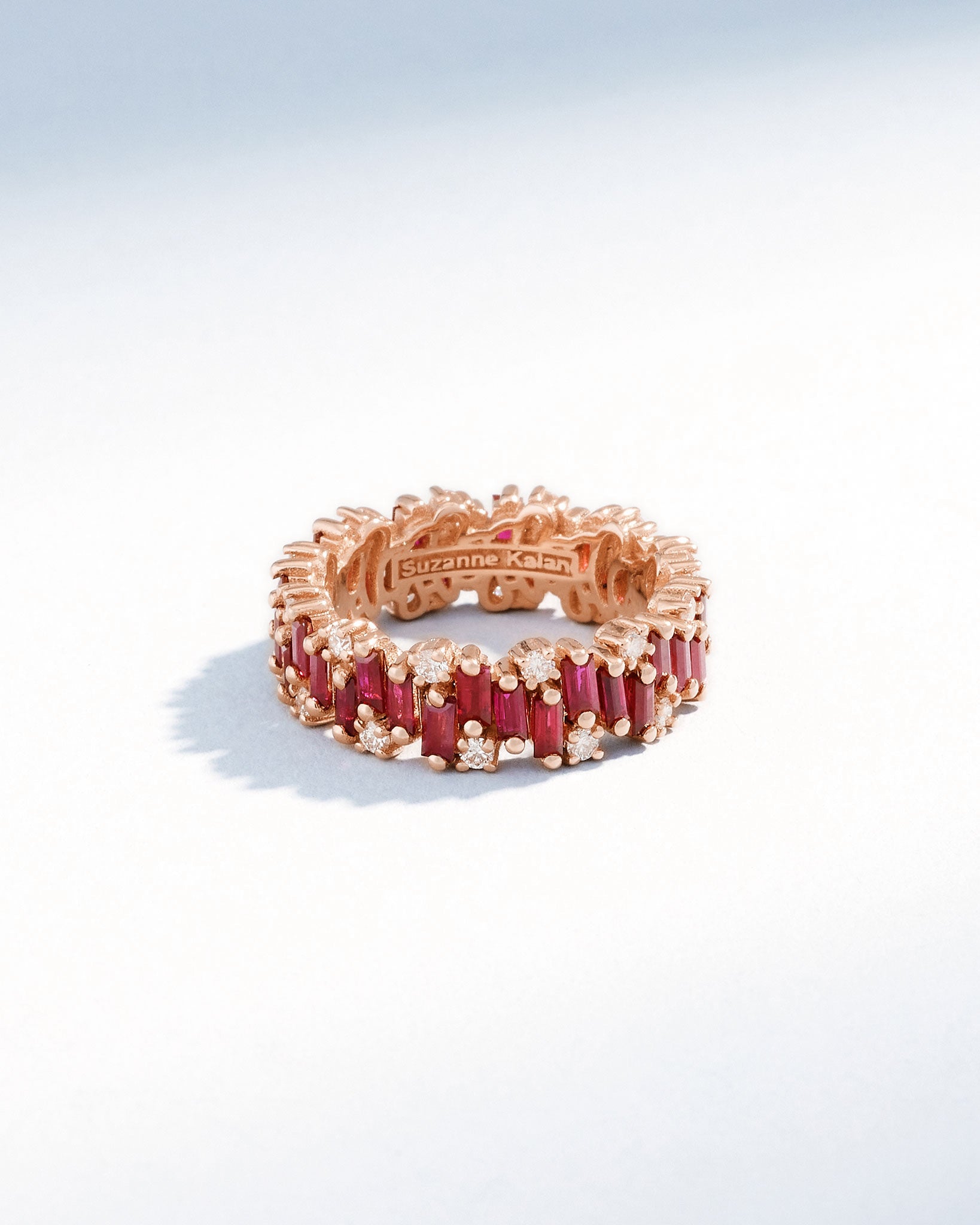 Suzanne Kalan Shimmer Alaia Ruby Eternity Band in 18k rose gold