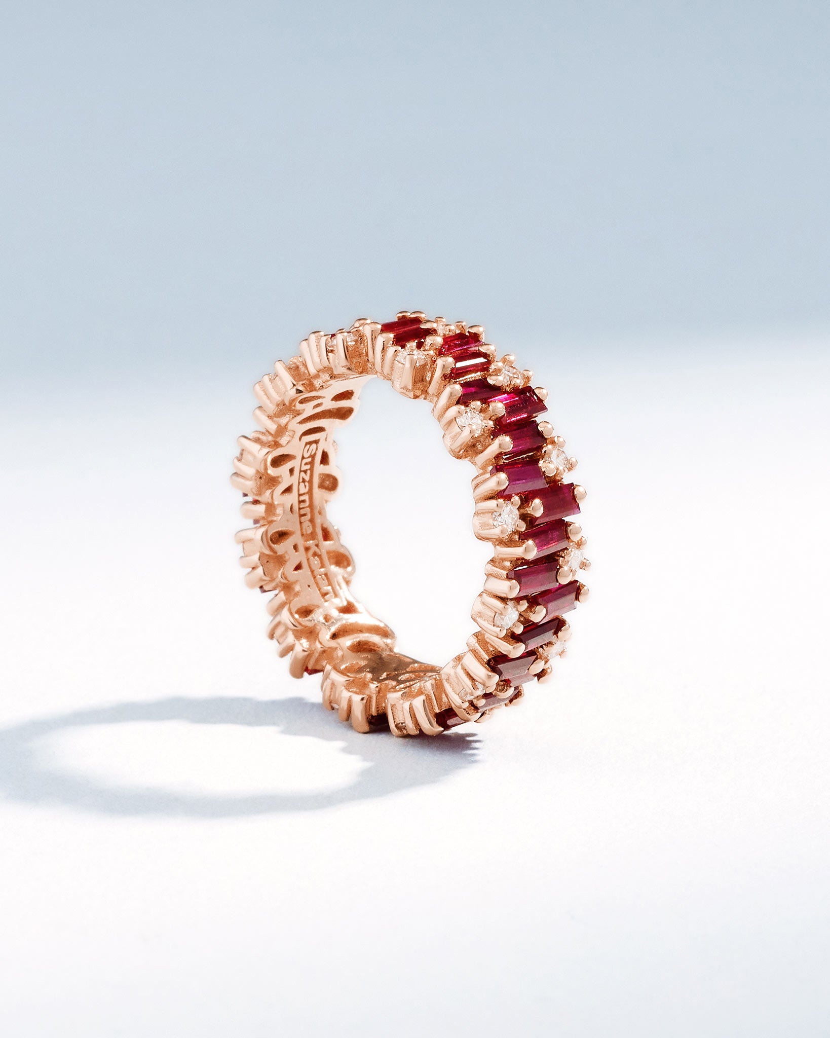 Suzanne Kalan Shimmer Alaia Ruby Eternity Band in 18k rose gold