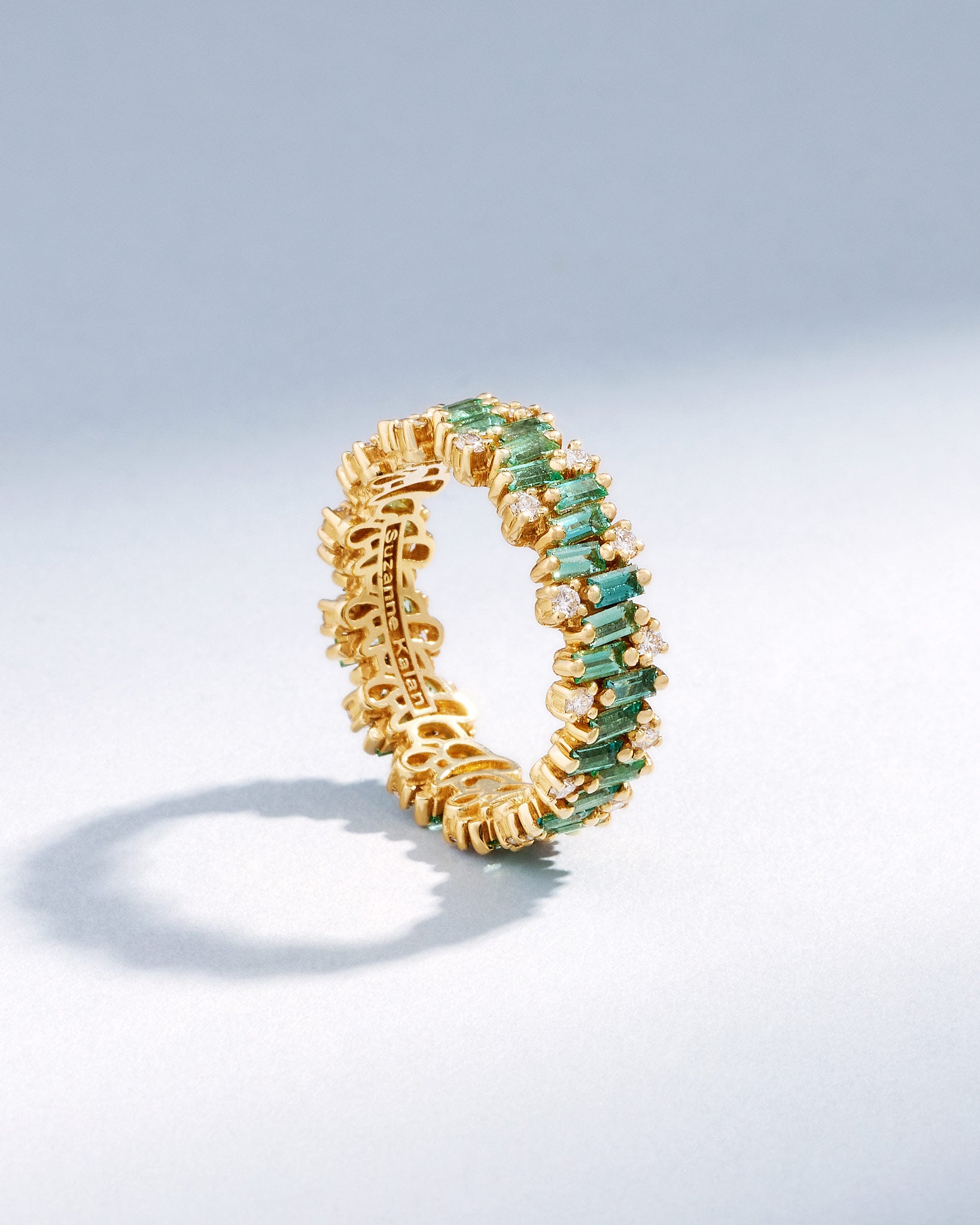 Suzanne Kalan Shimmer Alaia Emerald Eternity Band in 18k yellow gold