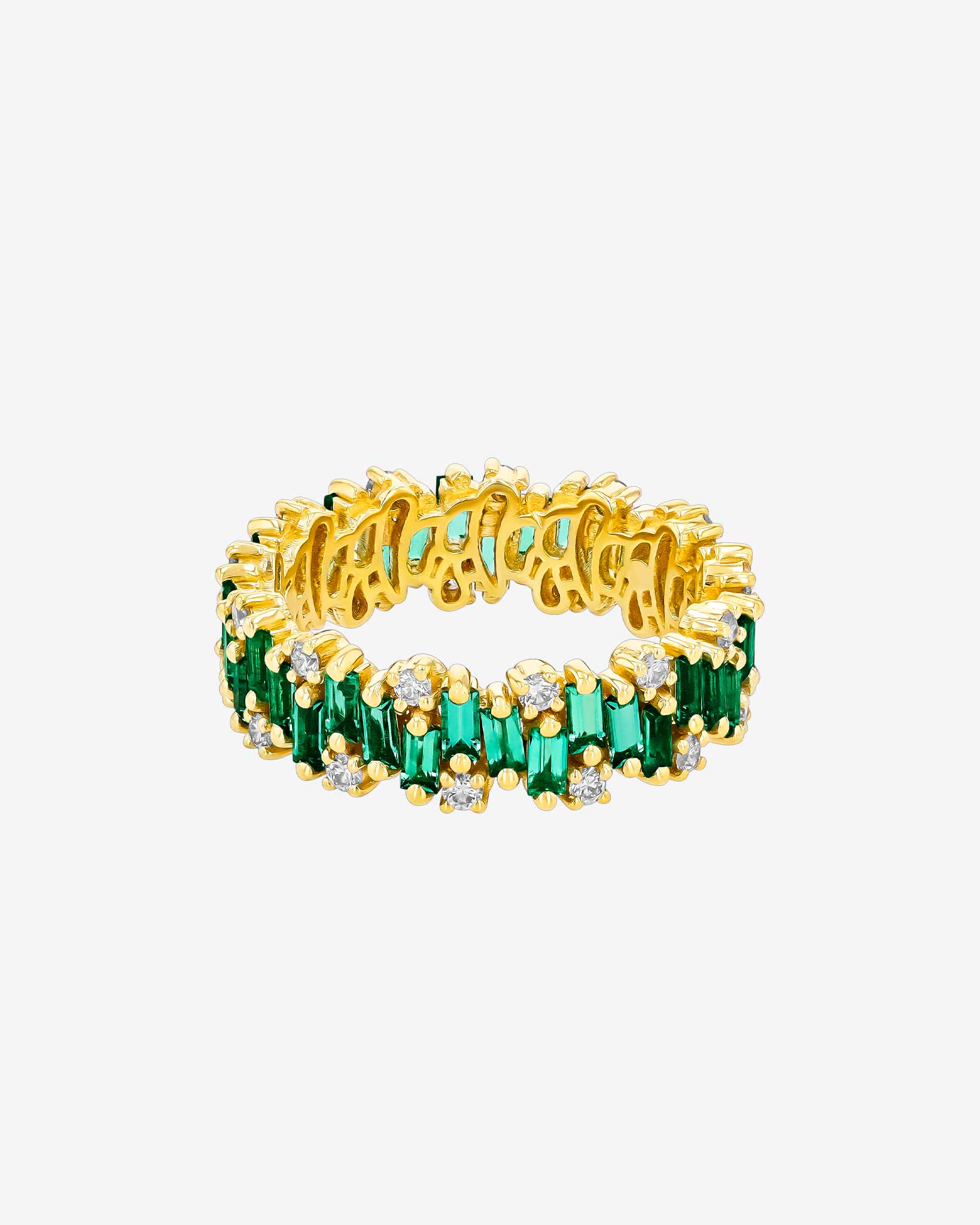 Suzanne Kalan Shimmer Alaia Emerald Eternity Band in 18k yellow gold