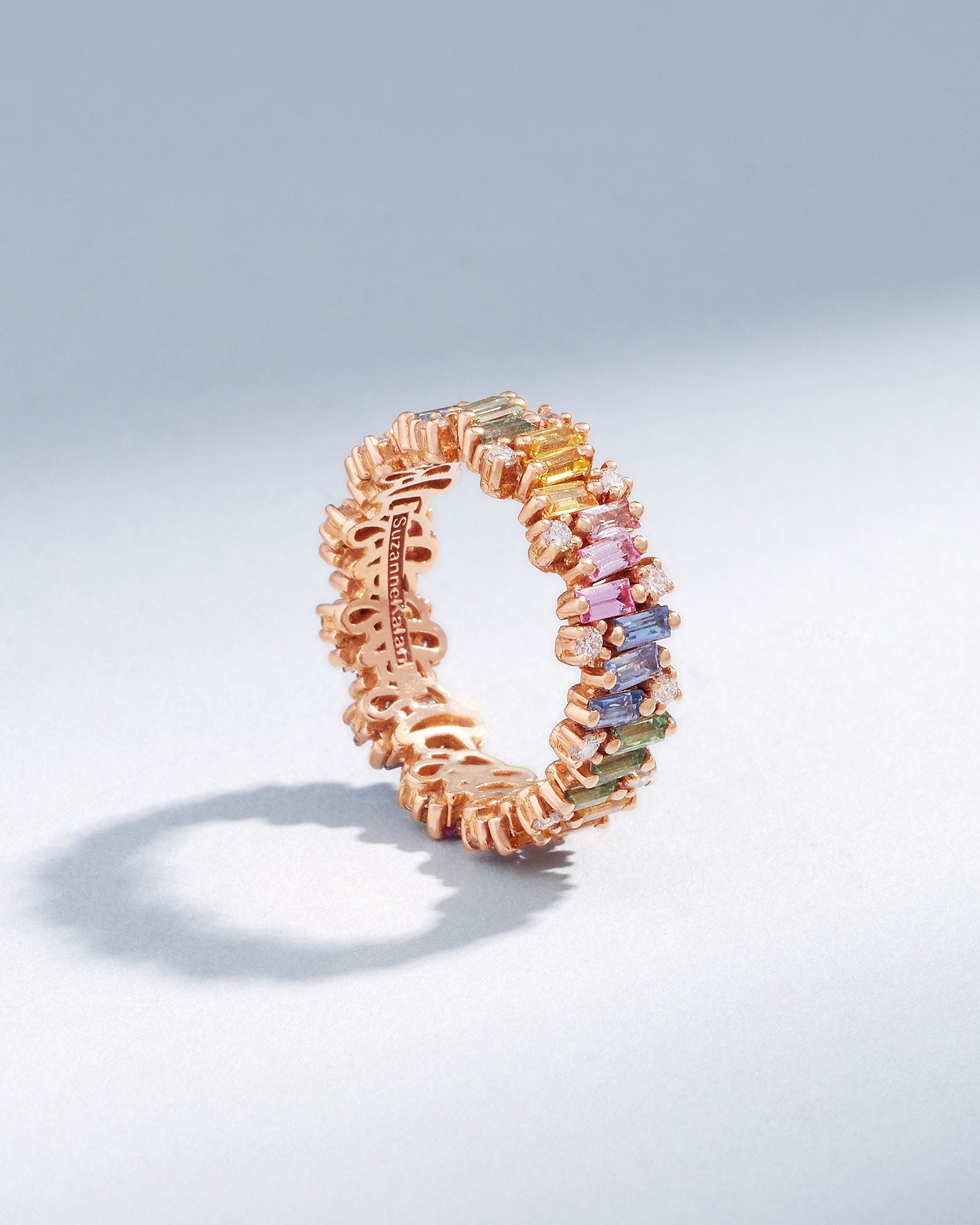 Suzanne Kalan Shimmer Alaia Pastel Sapphire Eternity Band in 18k rose gold