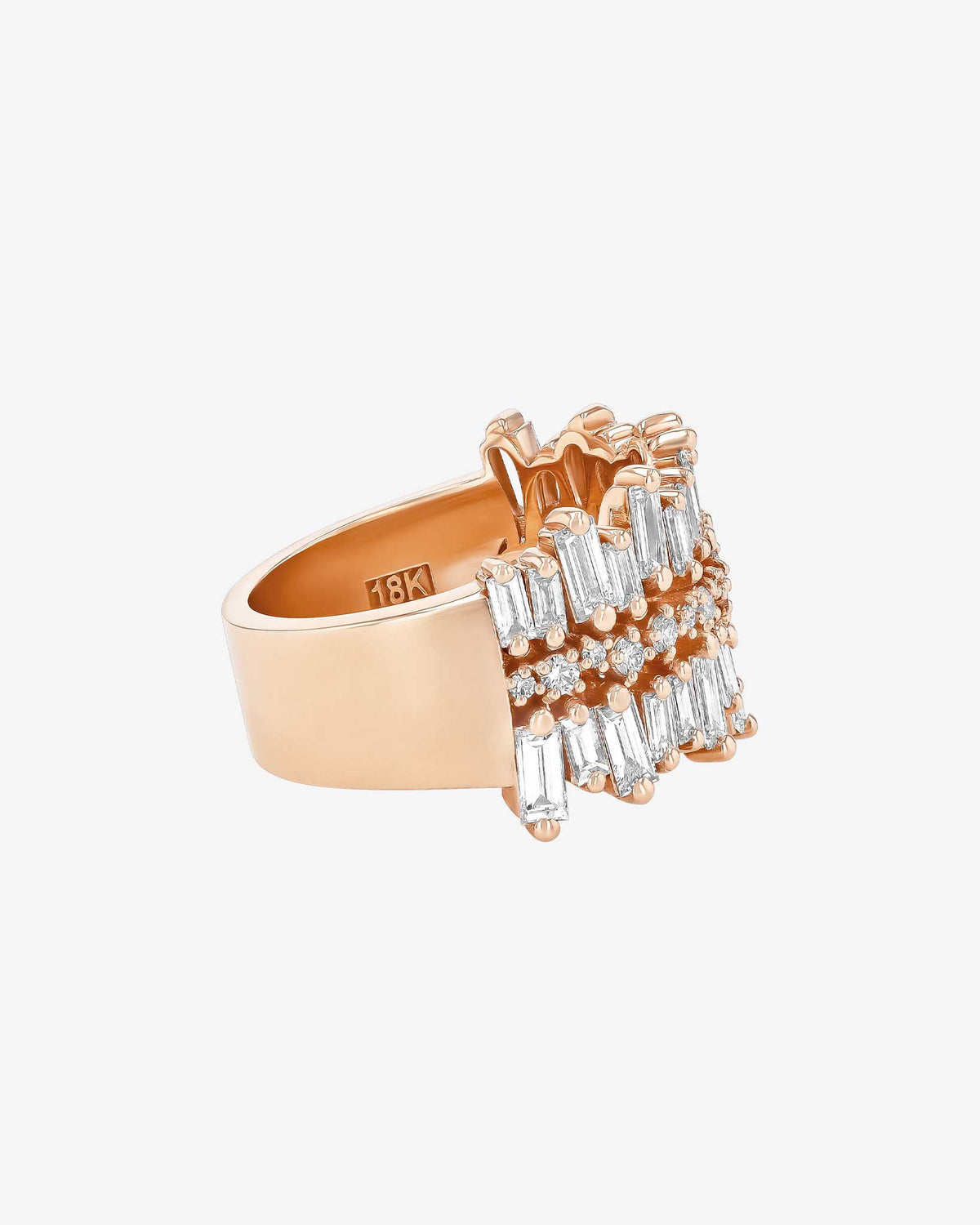 Suzanne Kalan Double Short Stack Diamond Half Band in 18k rose gold