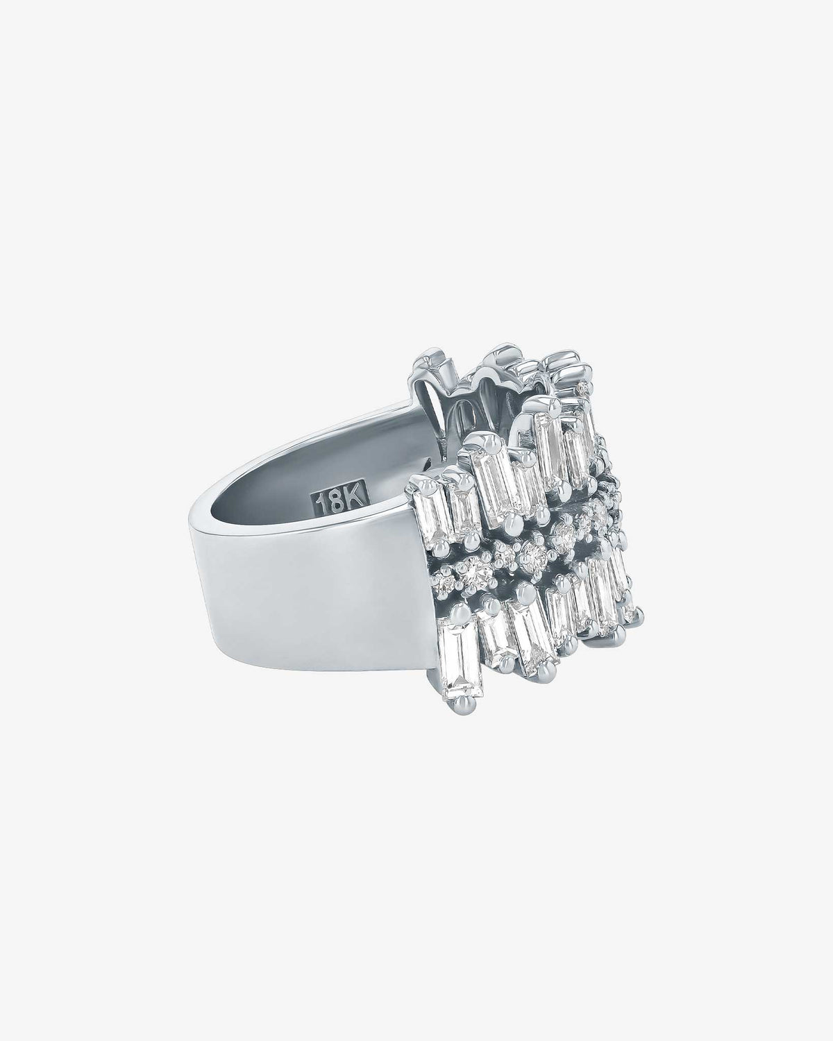 Suzanne Kalan Double Short Stack Diamond Half Band in 18k white gold